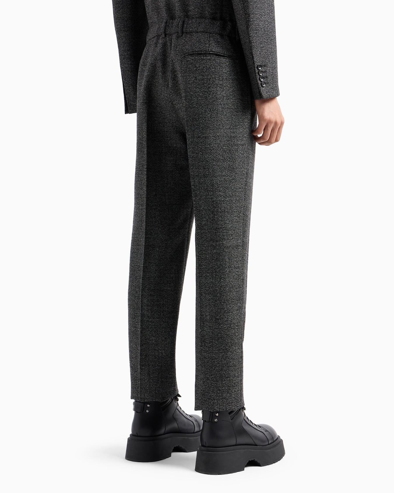 Pantalon en grisaille compacte de laine moulinée Diapositive 3