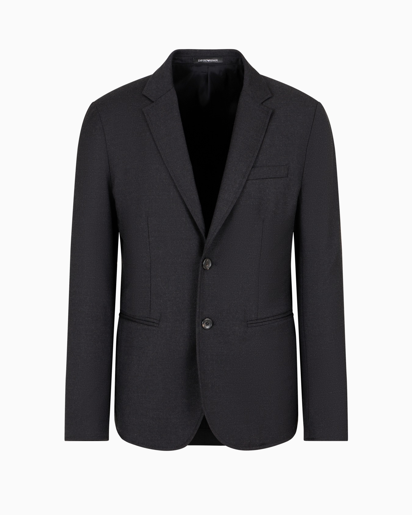 Single-breasted jacket in stretch virgin wool flannel Slide 0