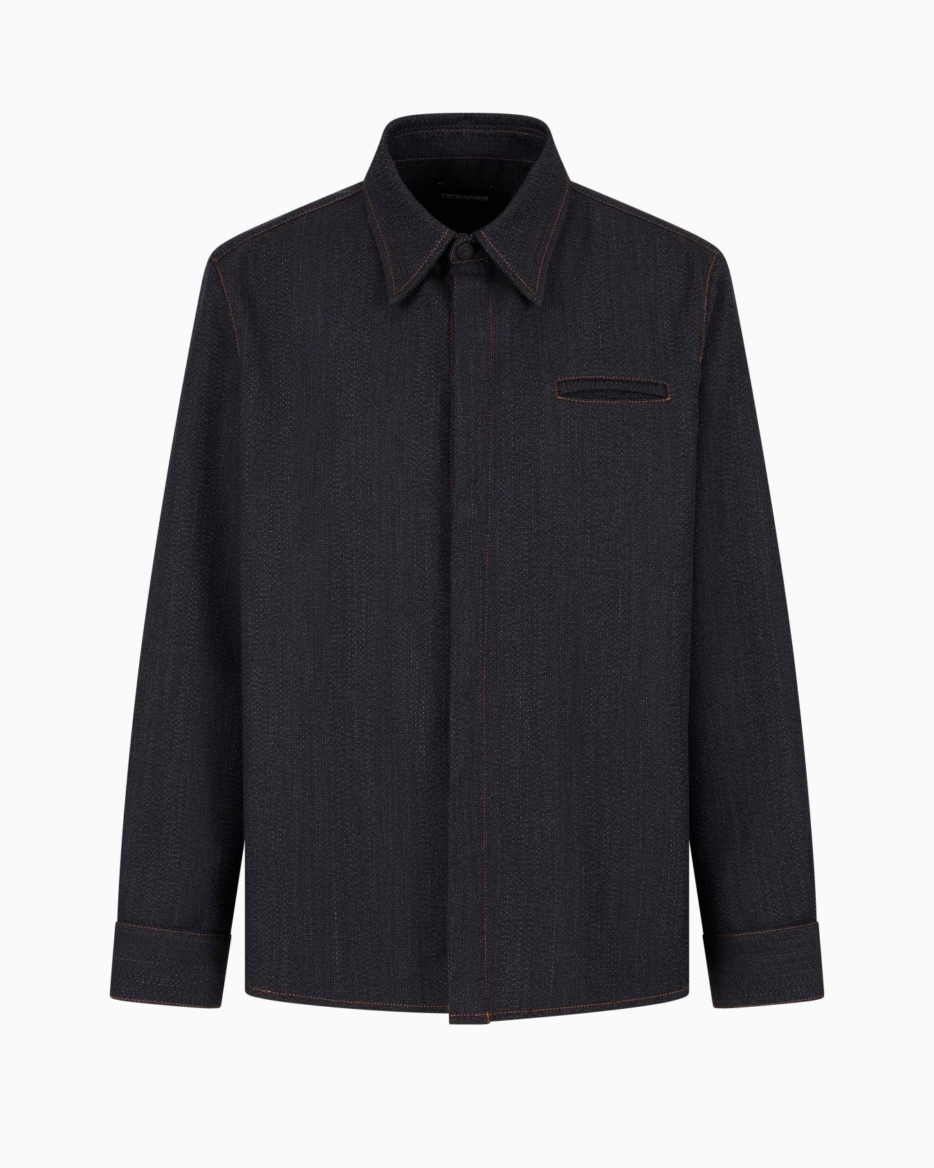 Mouliné wool-blend shirt with chevron motif Slide 0