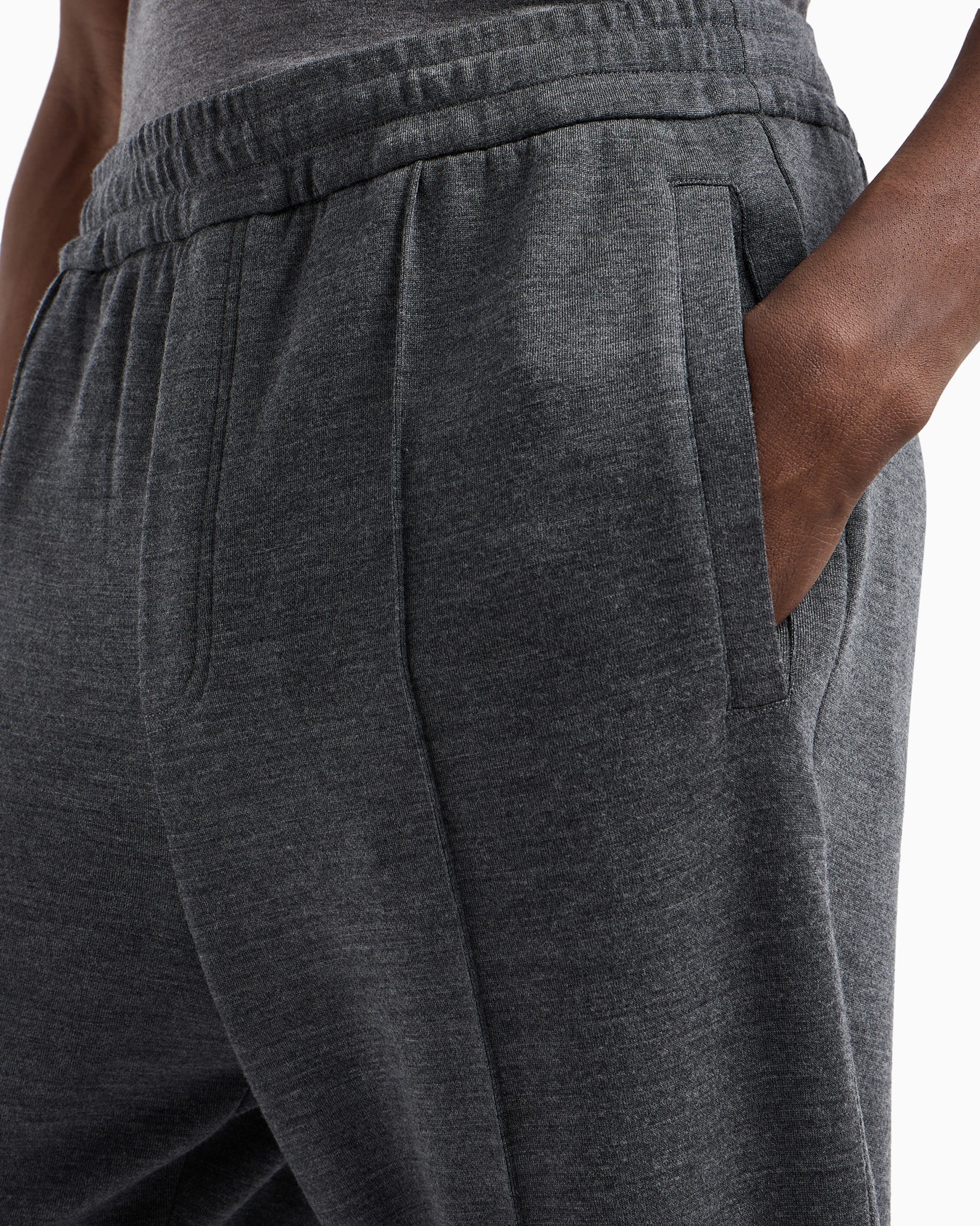 Pantalones de chándal en punto de mezcla de lana virgen Travel Essential Diapositiva 5