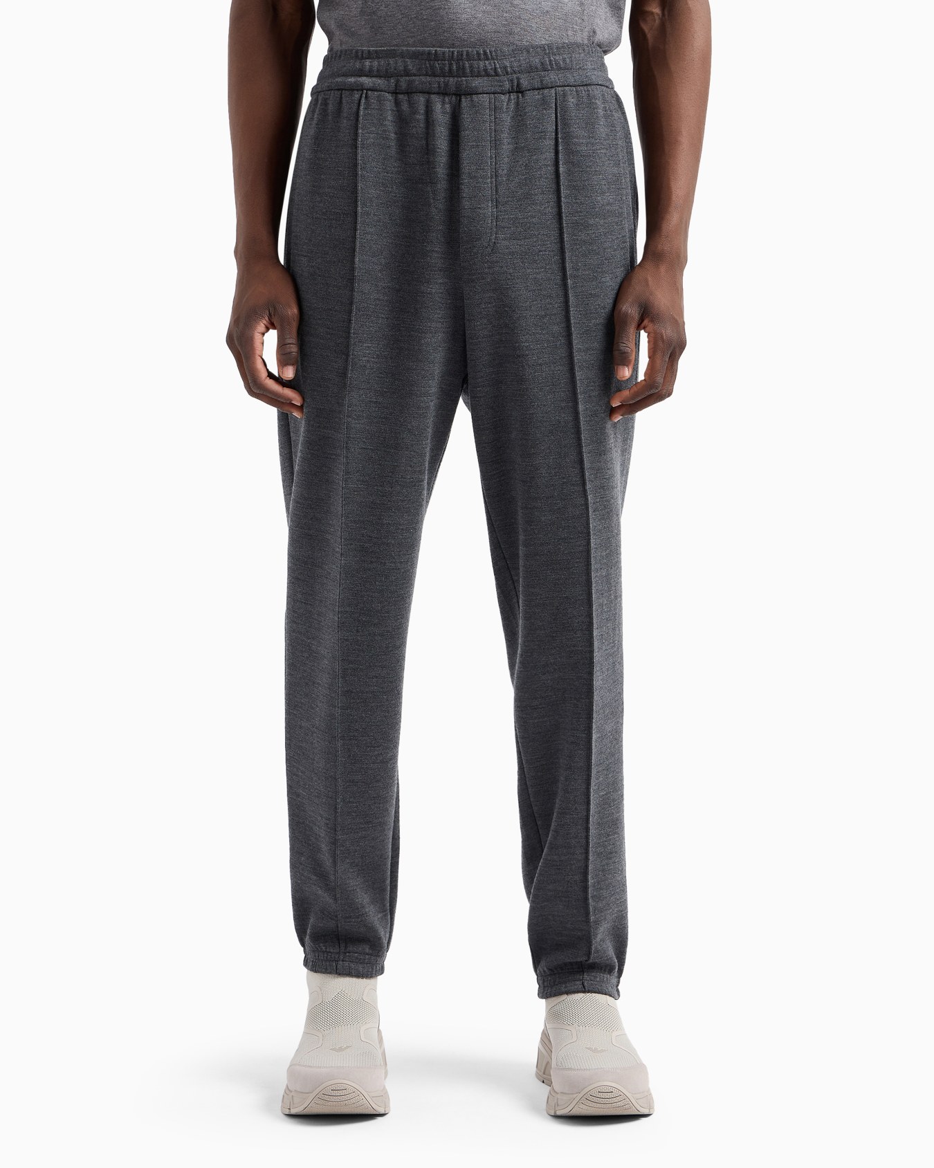 Pantalones de chándal en punto de mezcla de lana virgen Travel Essential Diapositiva 2