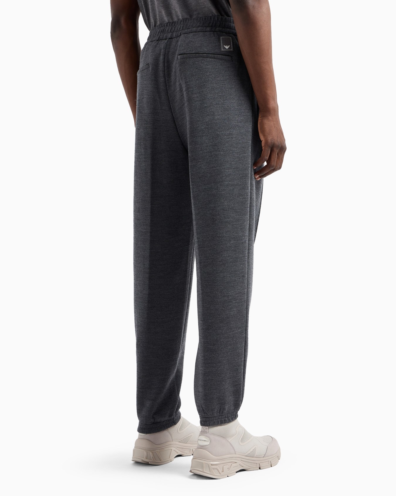 Pantalones de chándal en punto de mezcla de lana virgen Travel Essential Diapositiva 3