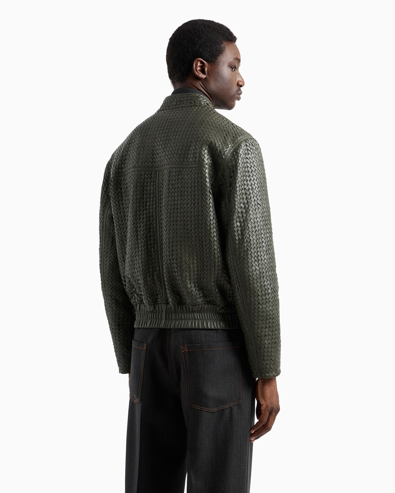 Veste en peau d’agneau semi-aniline tressé Diapositive 3