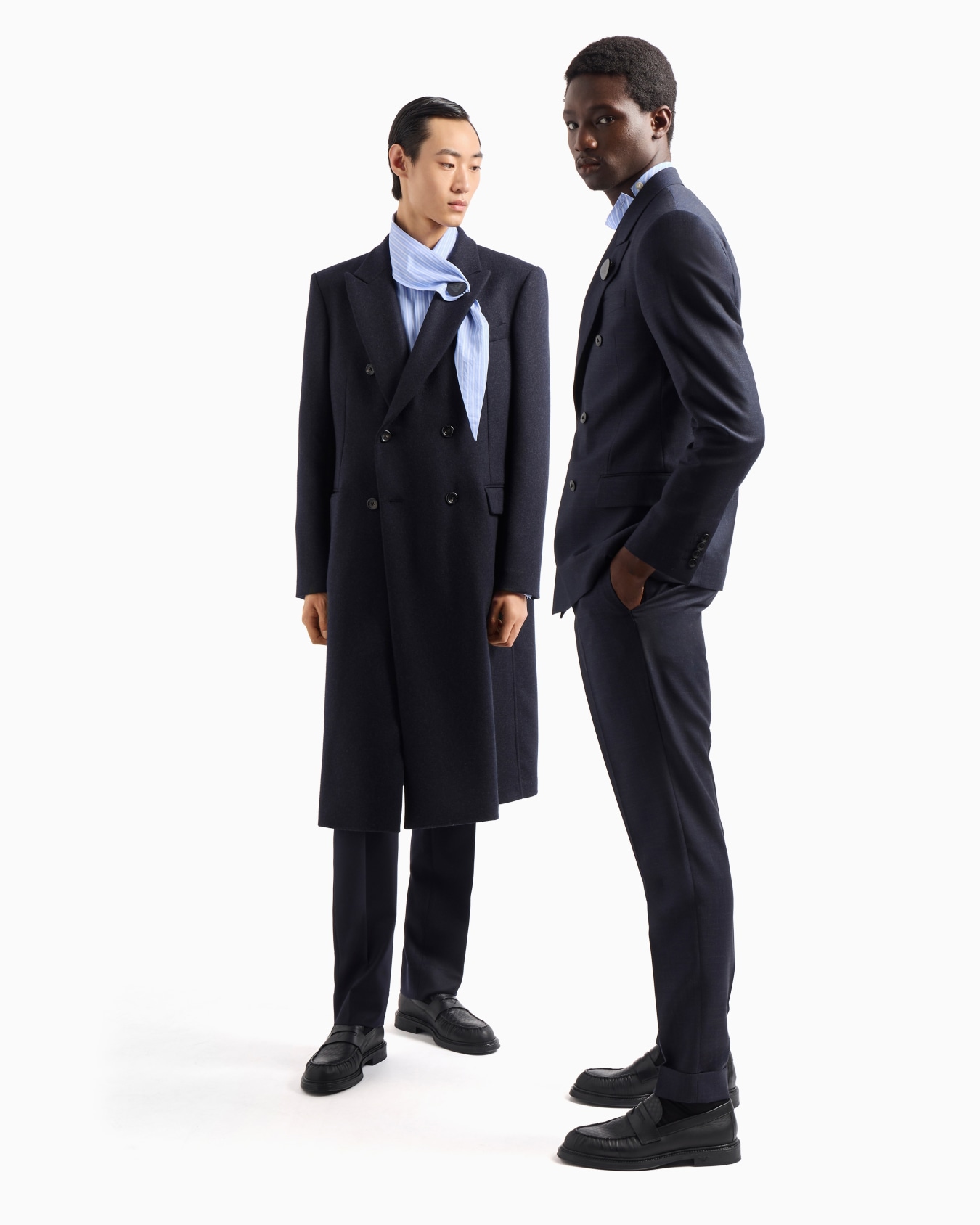 Chemise à col foulard en coton épais effet sergé rayé Diapositive 4