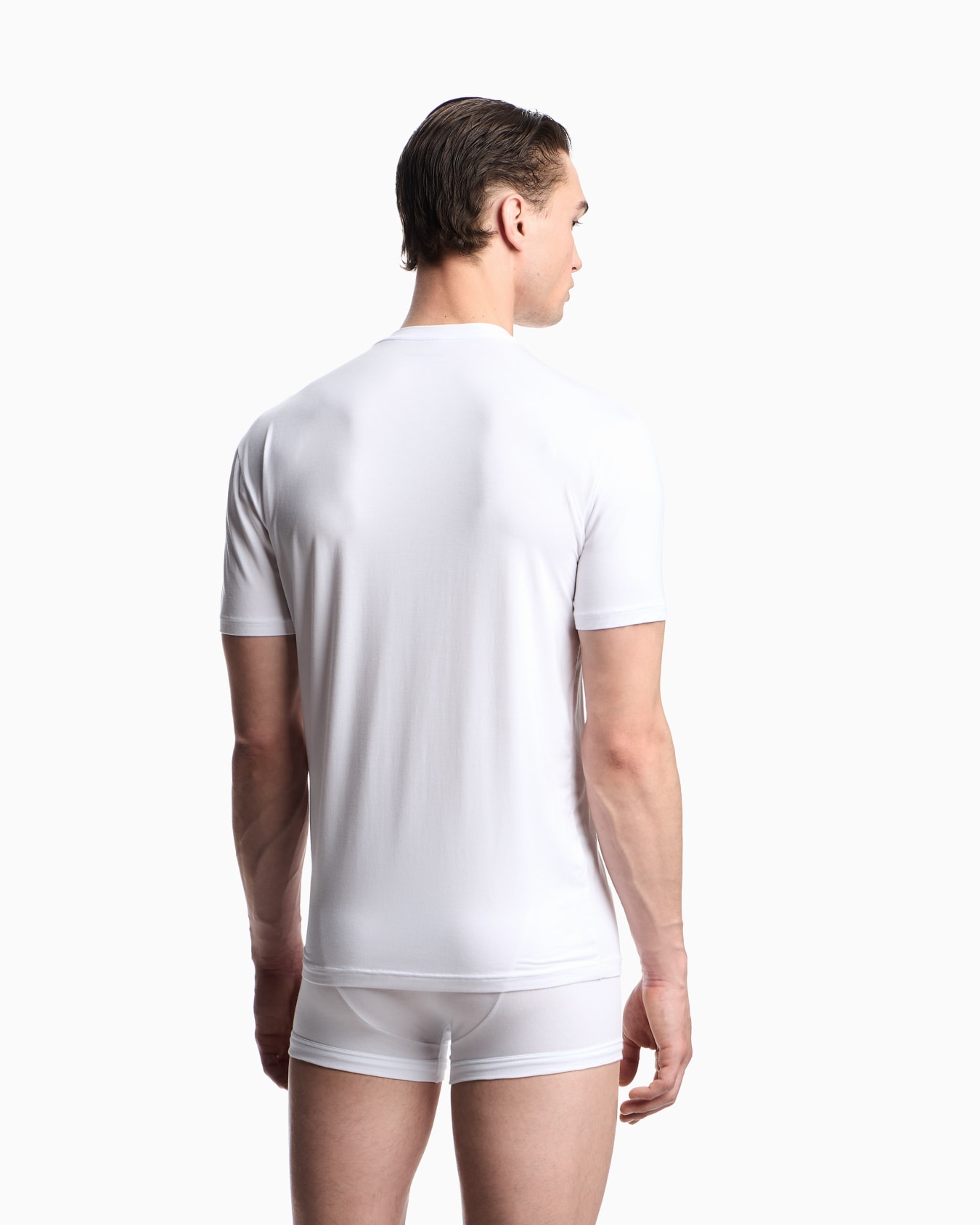 Loungewear fitted V-neck T-shirt in cosy modal Slide 2