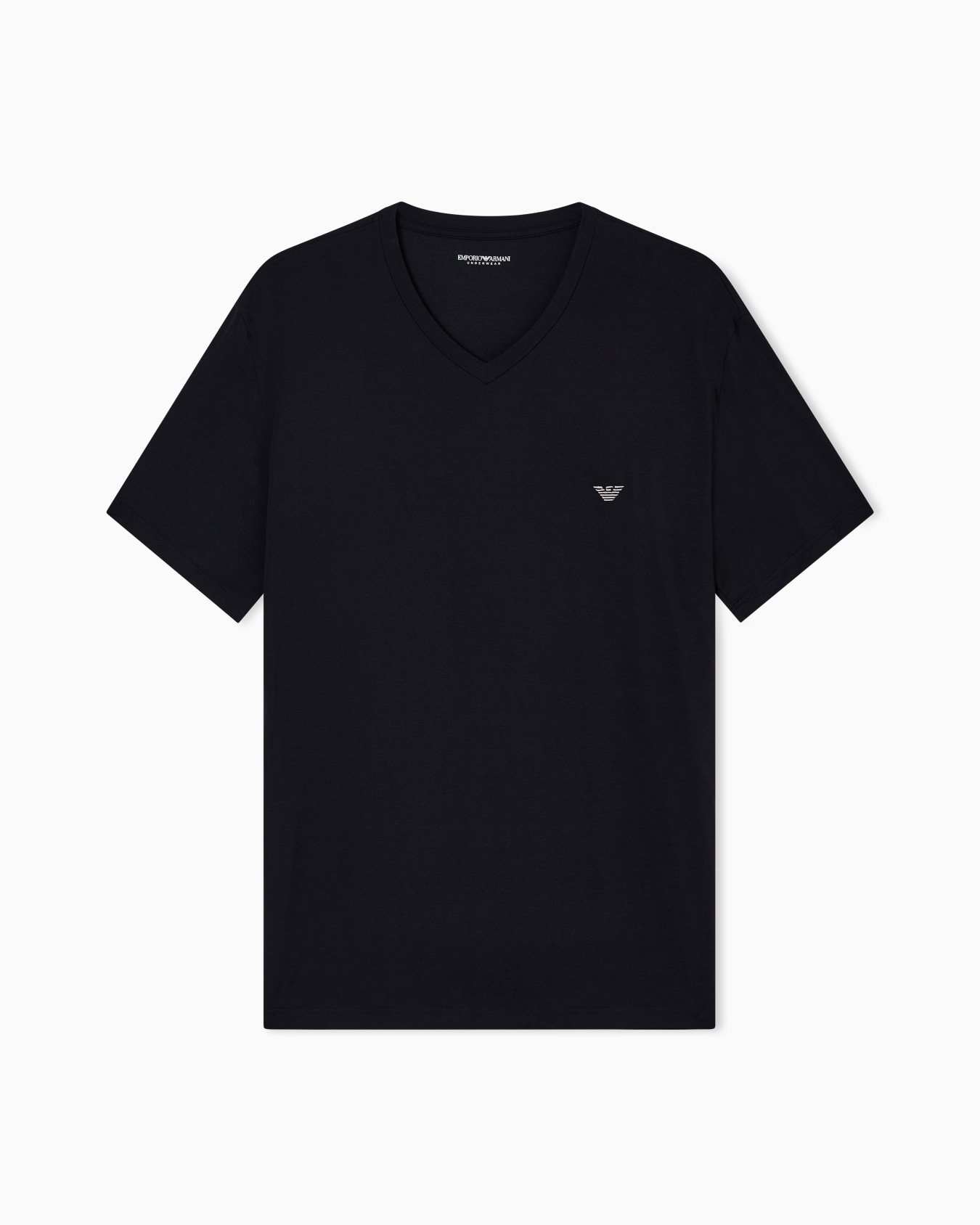 Loungewear fitted V-neck T-shirt in cosy modal Slide 0
