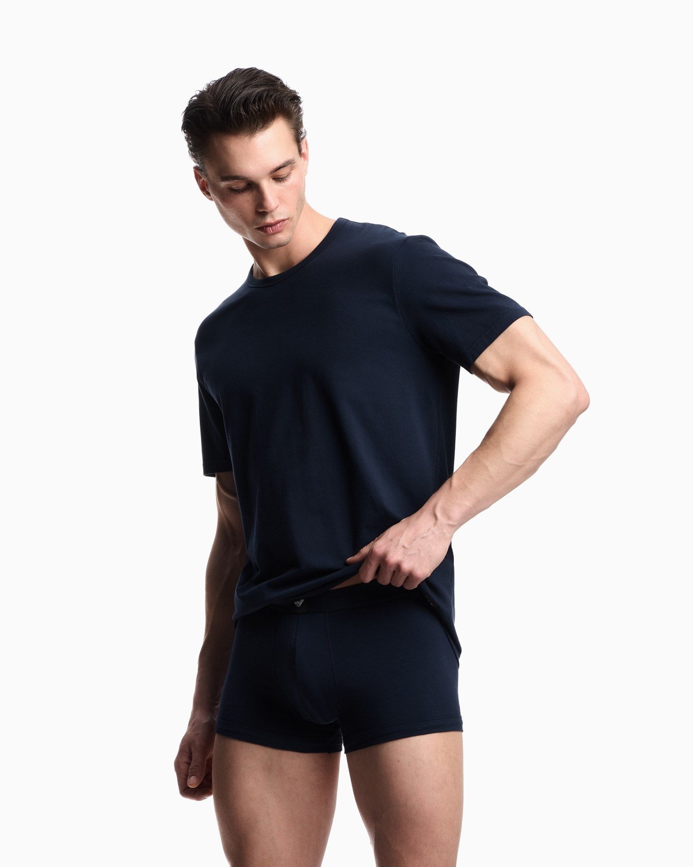 Pack 2 T-shirt loungewear in jersey Essential logolabel Slide 1