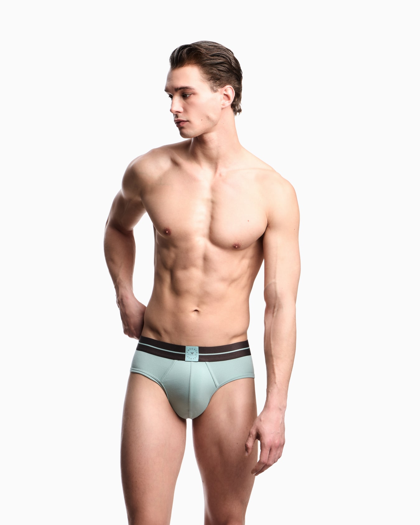 Two-pack of ASV logo label organic jersey briefs Slide 1