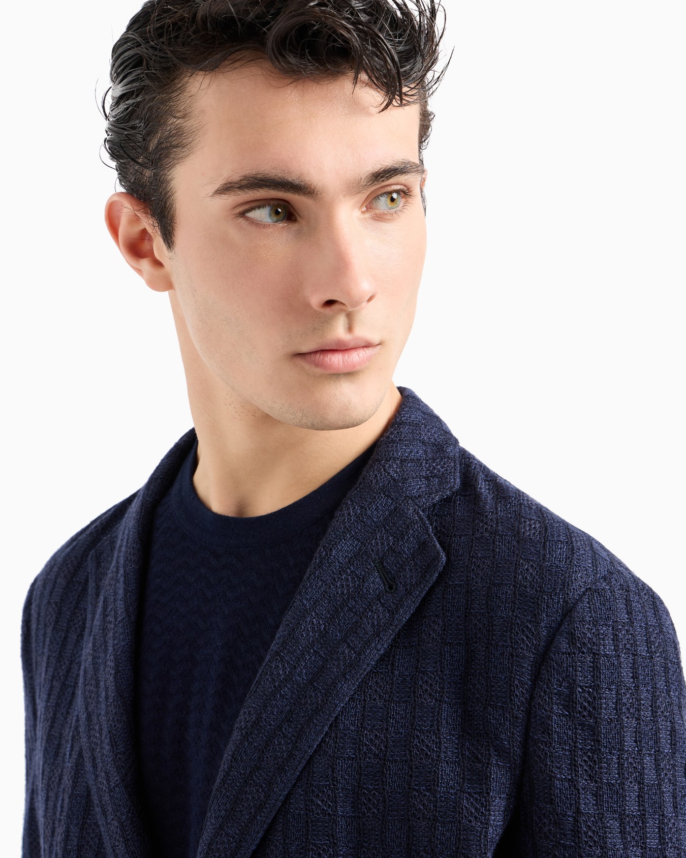 Veste à simple boutonnage en maille couplée Diapositive 4