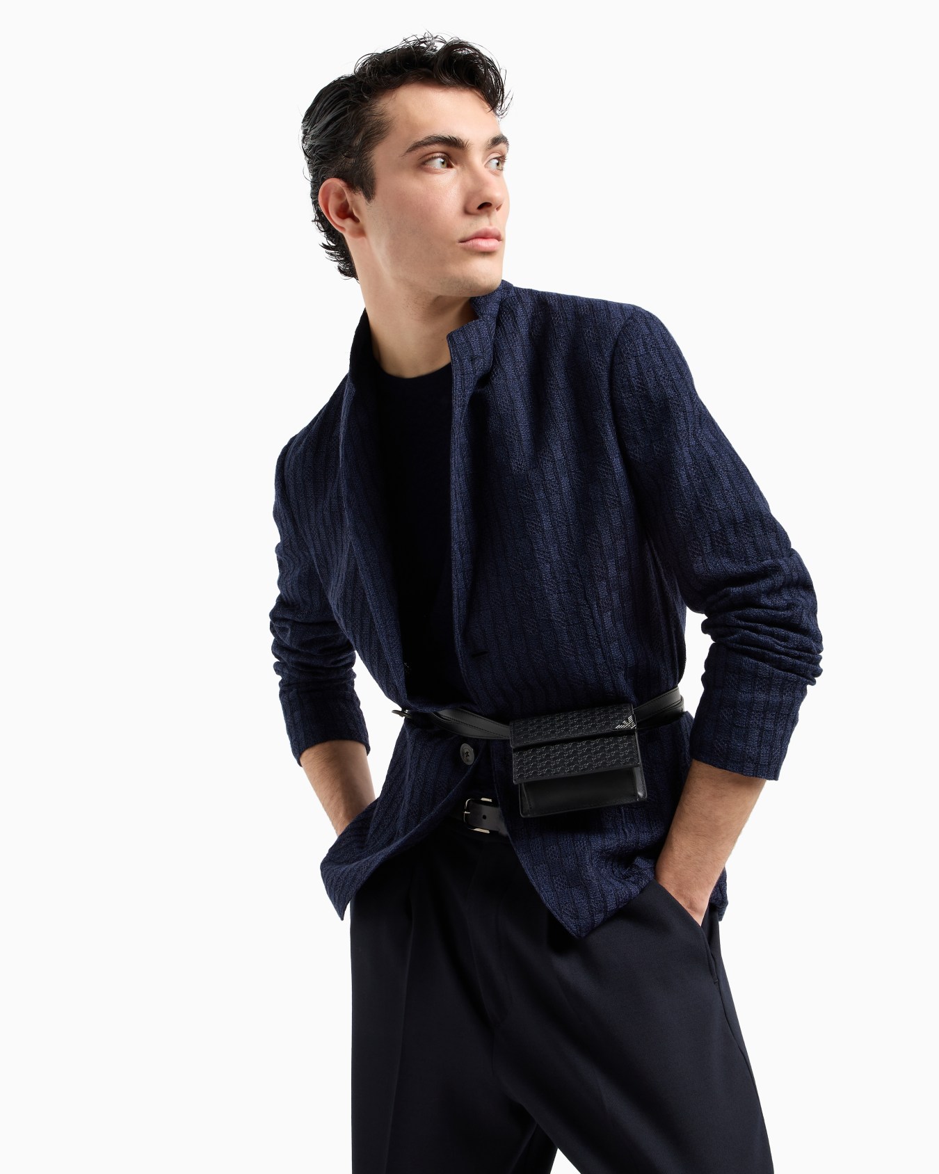 Veste à simple boutonnage en maille couplée Diapositive 5