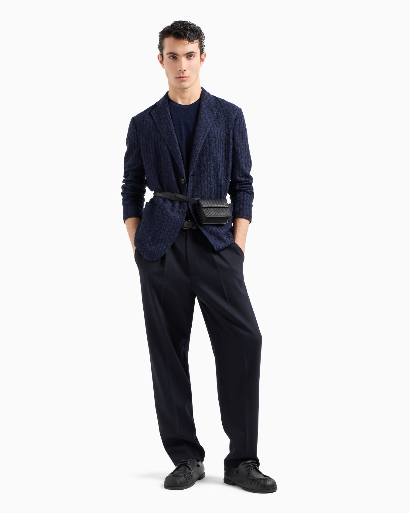 Veste à simple boutonnage en maille couplée Diapositive 3
