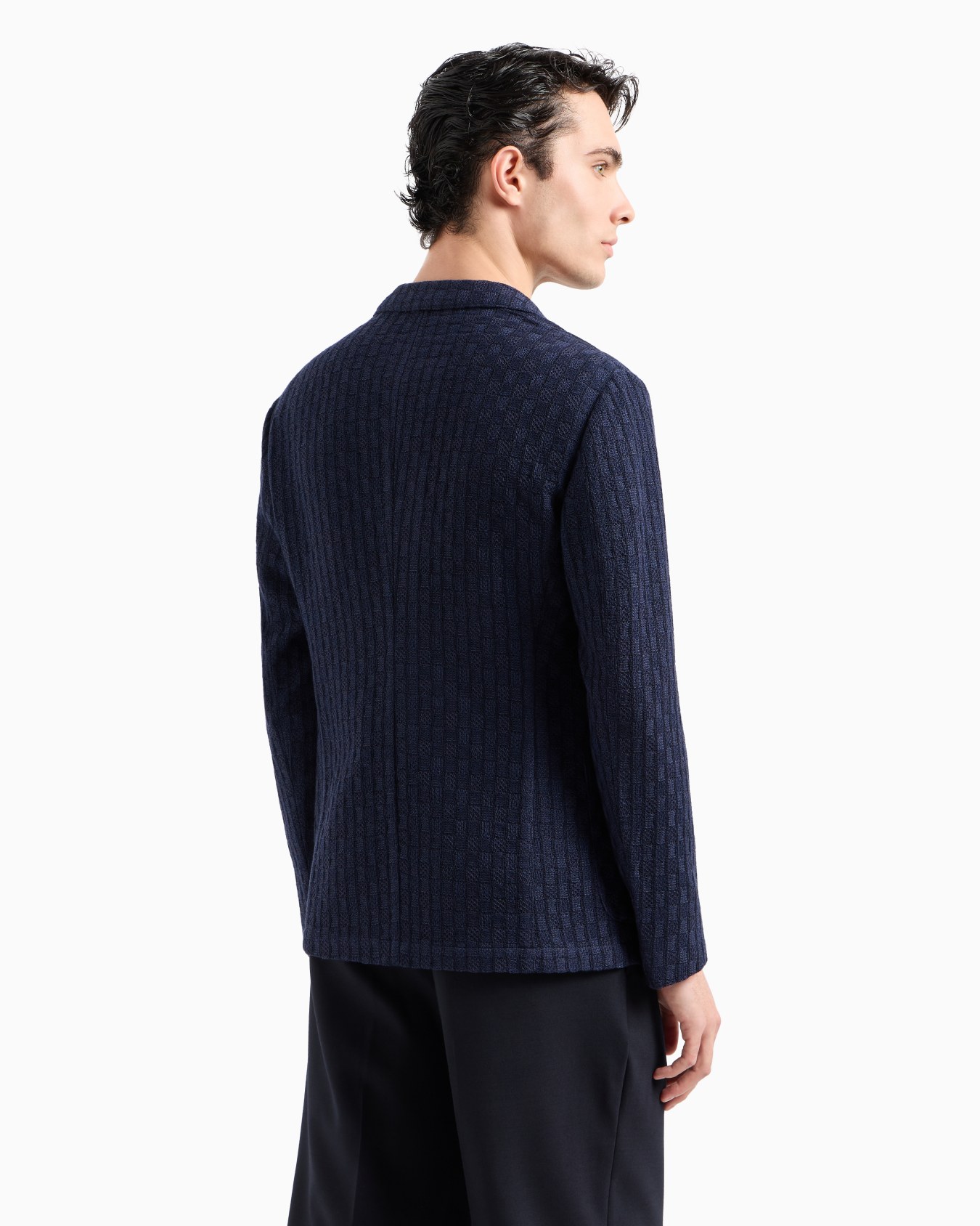 Veste à simple boutonnage en maille couplée Diapositive 2