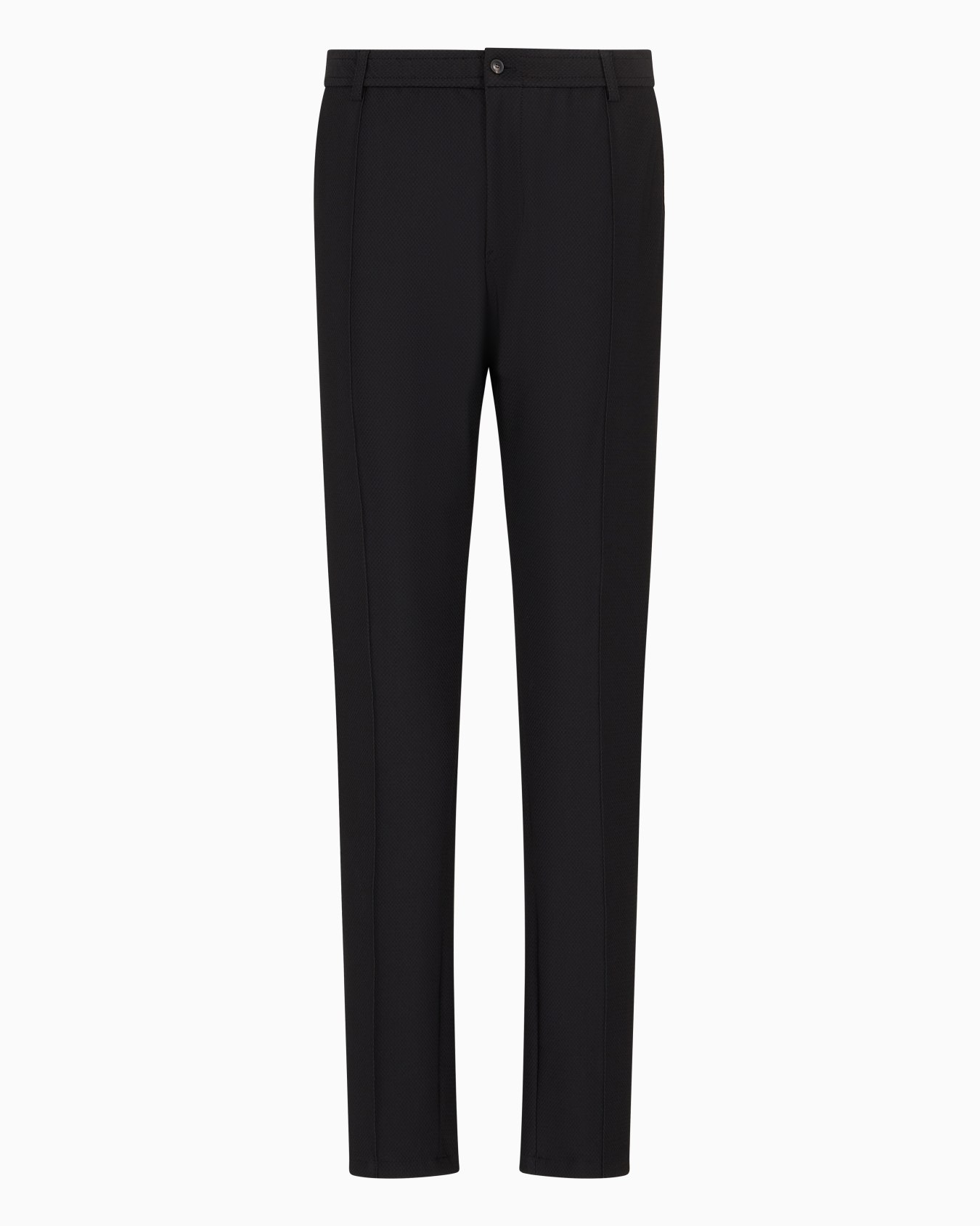 3D-effect micro-pattern technical-jersey trousers with ribbing Slide 0