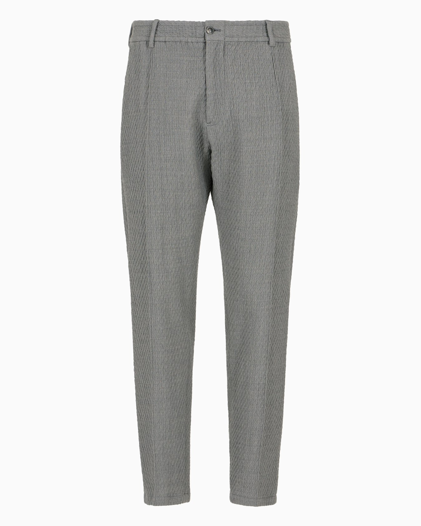 Chinos in 3D-effect virgin-wool stretch-jersey knit with ribs Slide 0