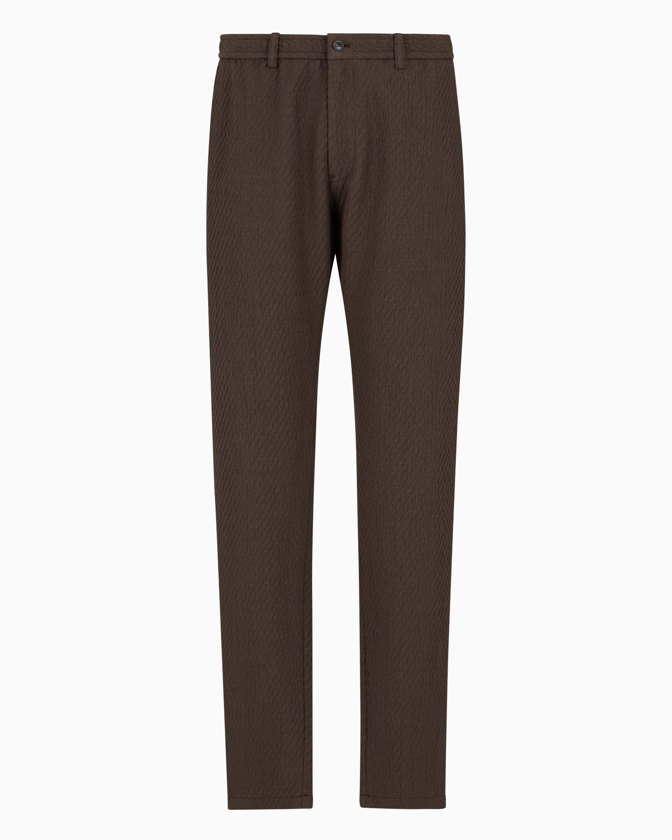 Chinos in 3D-effect virgin-wool stretch-jersey knit with ribs Slide 0