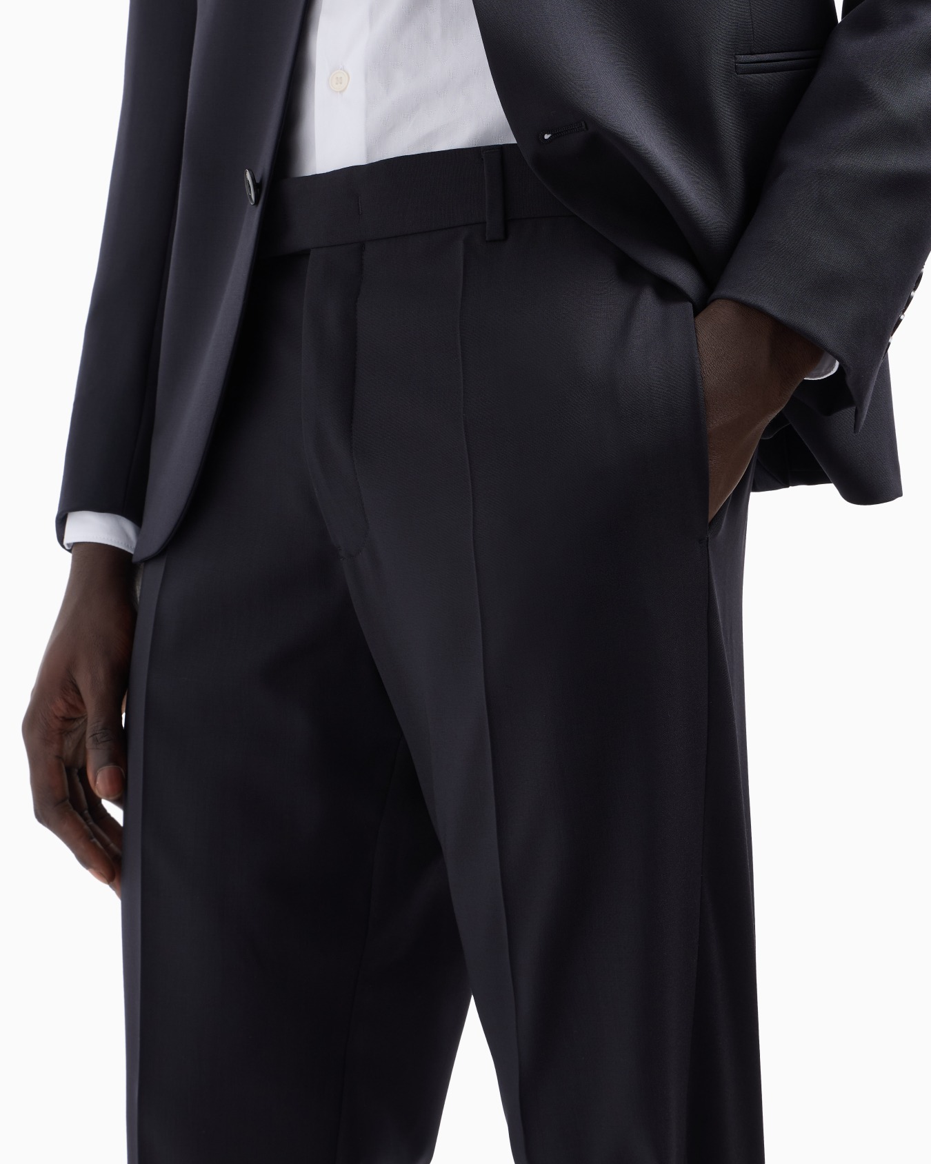 Costume à simple boutonnage à la coupe slim en laine froide tropicale naturelle stretch Diapositive 5