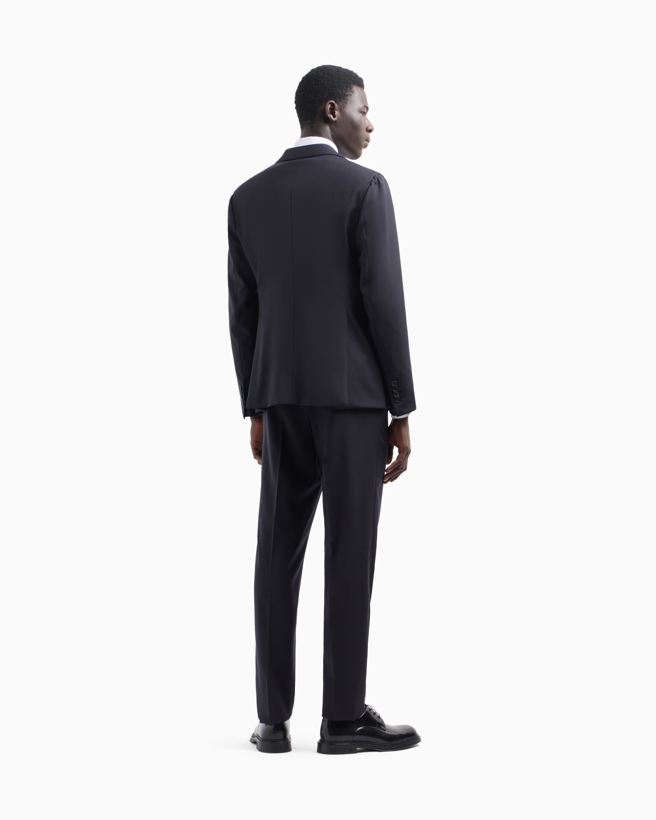 Costume à simple boutonnage à la coupe slim en laine froide tropicale naturelle stretch Diapositive 2