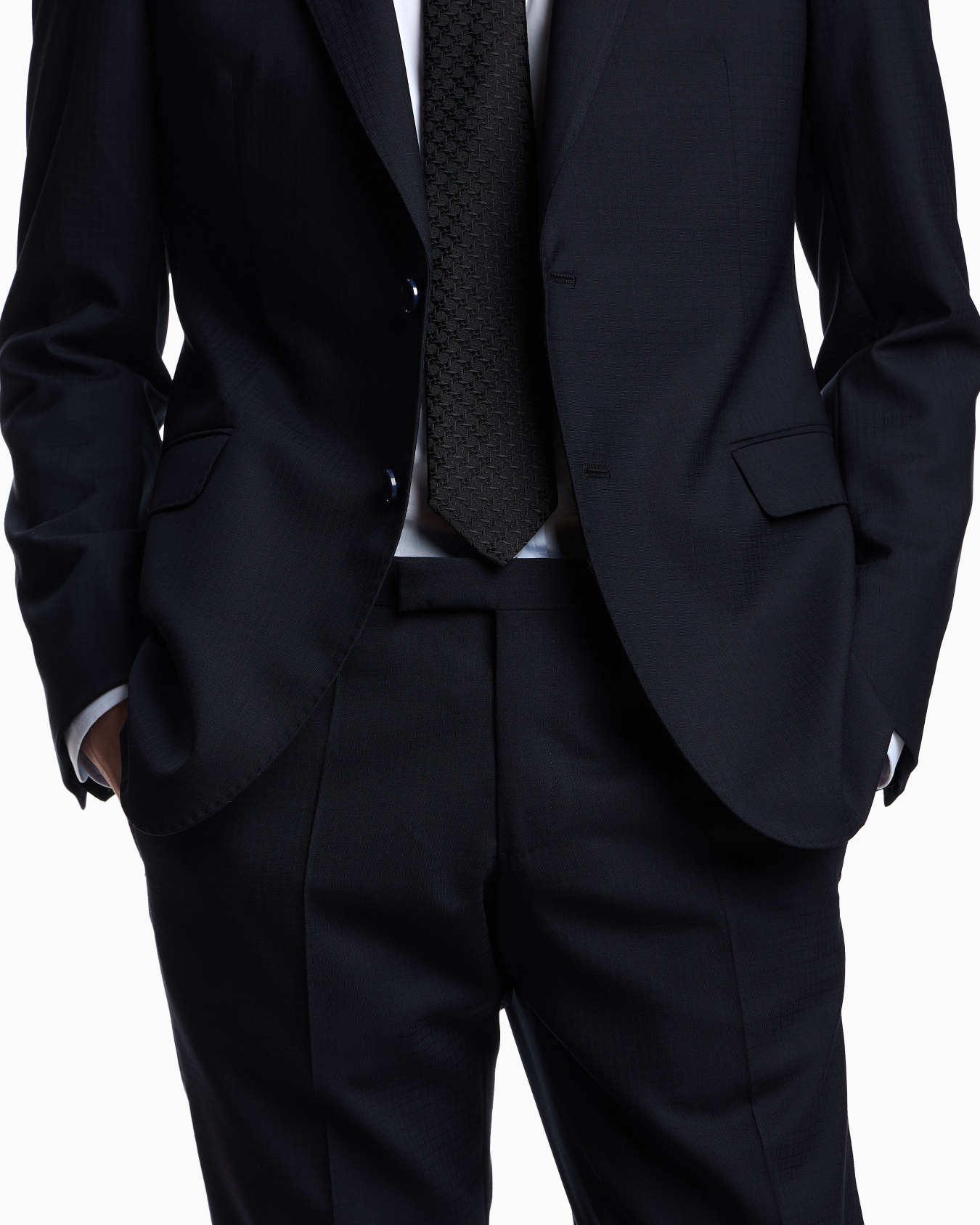 Costume à simple boutonnage à la coupe classique en laine froide tropicale naturelle stretch Diapositive 4