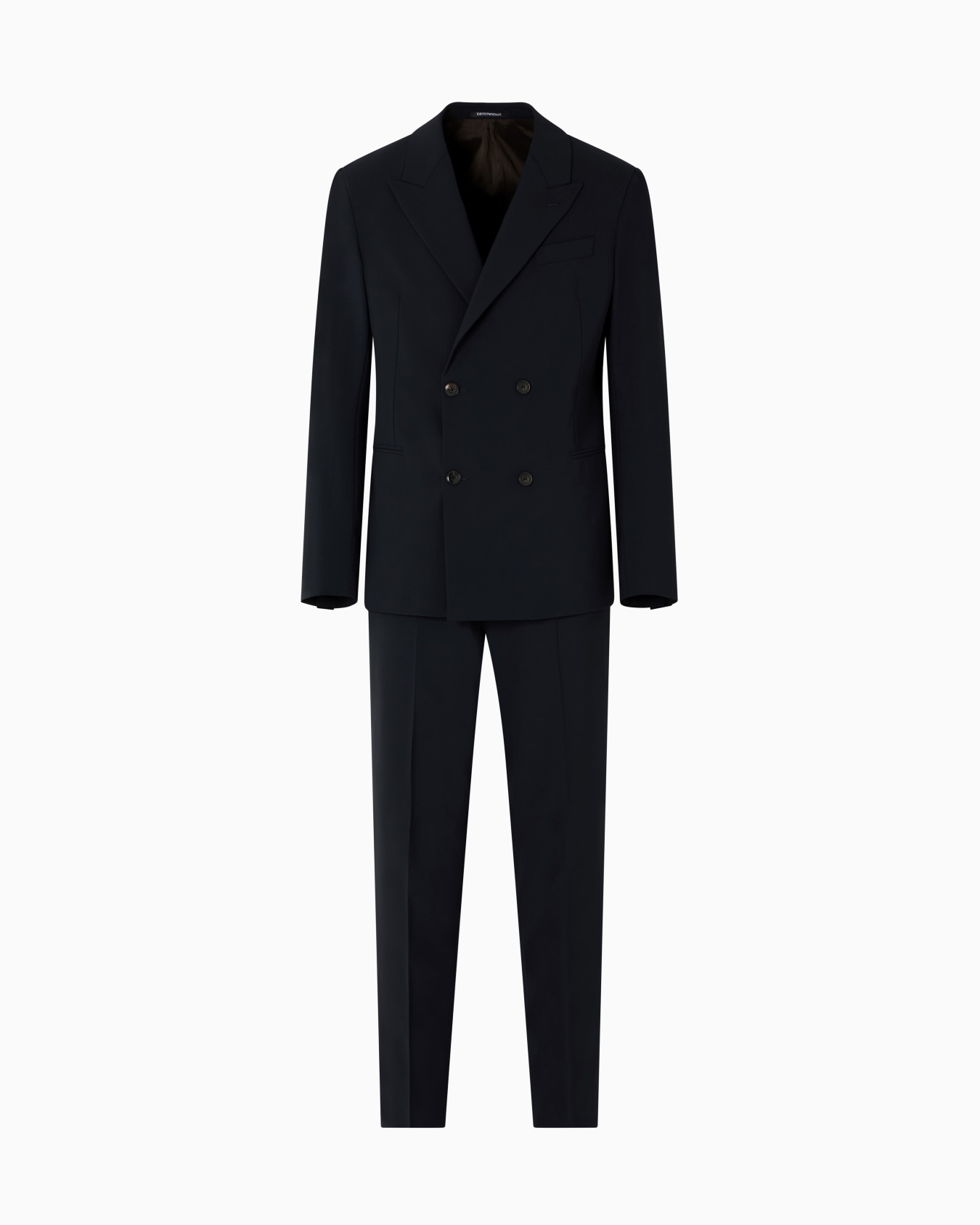 Double-breasted virgin-wool two-way stretch canvas suit Slide 0