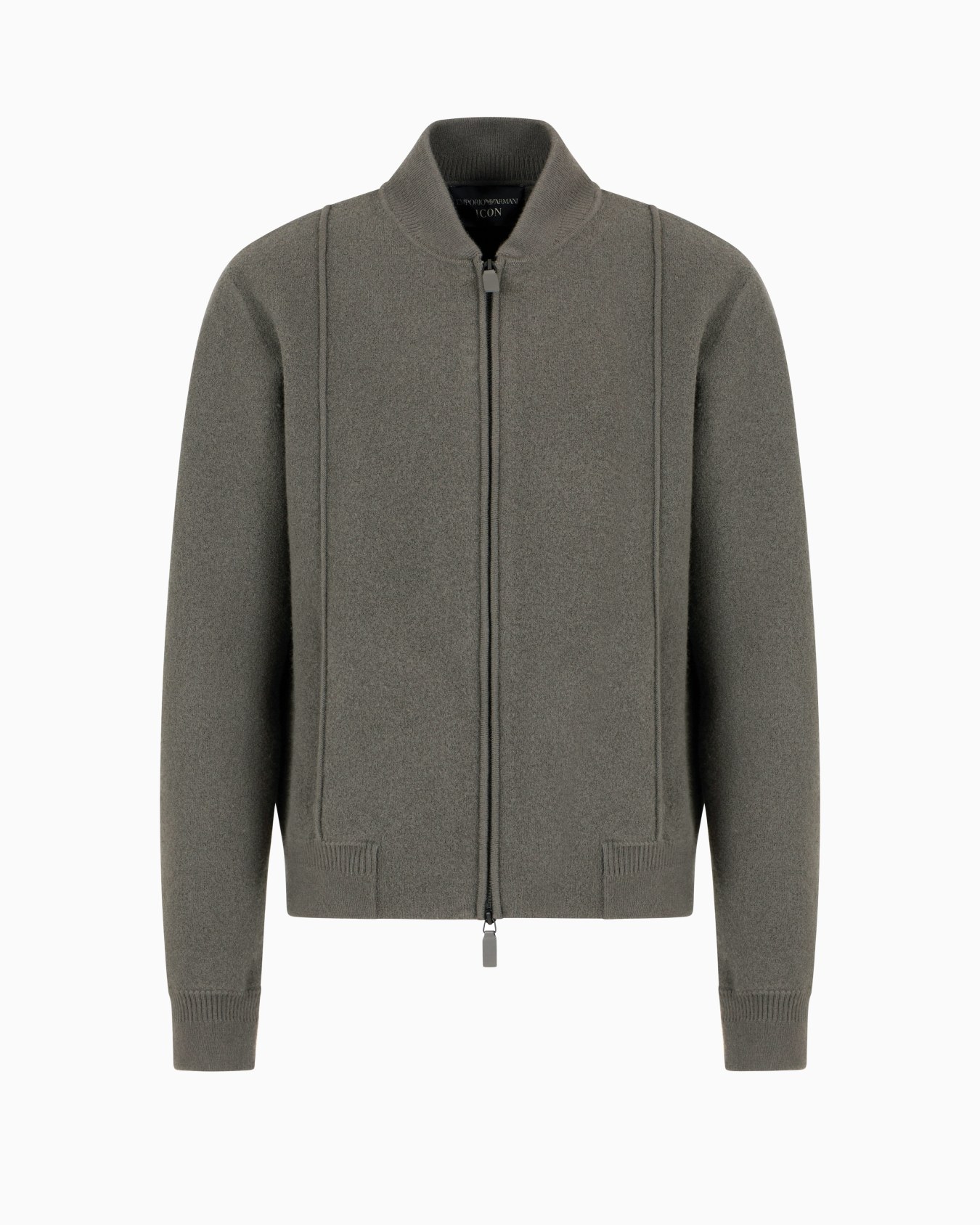 Blouson avec fermeture zippée en maille au point tissu de laine vierge Icon Diapositive 0