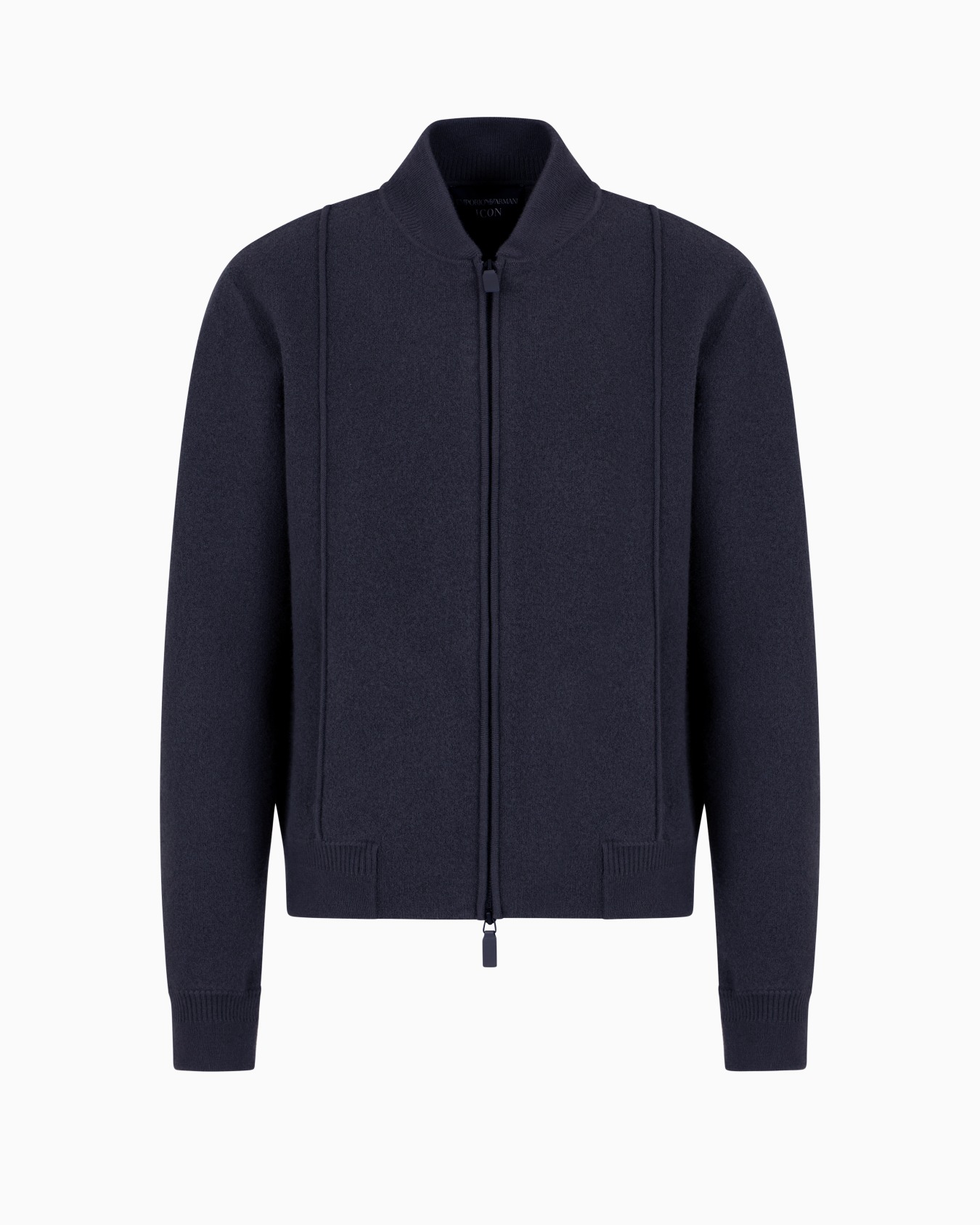 Icon zipped blouson in a virgin-wool knit Slide 0