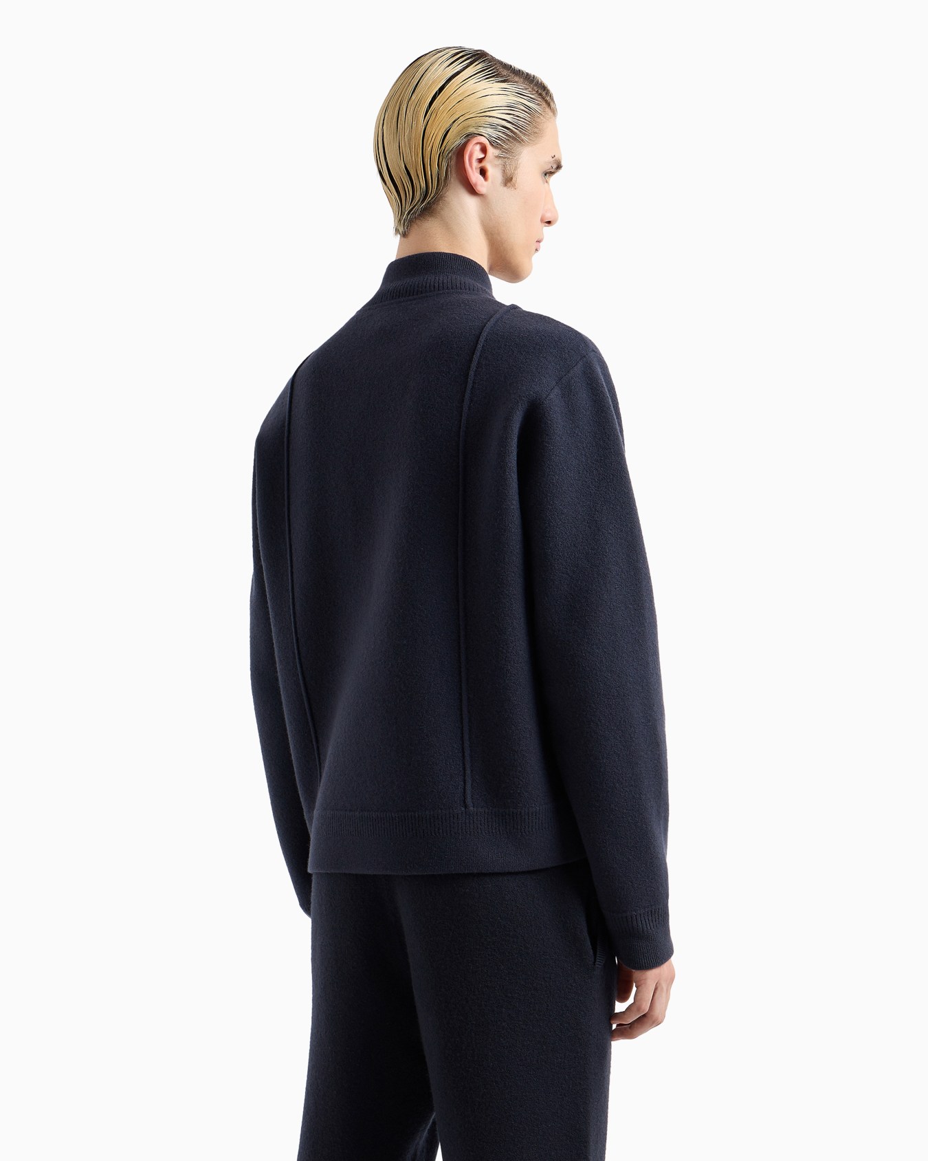 Icon zipped blouson in a virgin-wool knit Slide 3