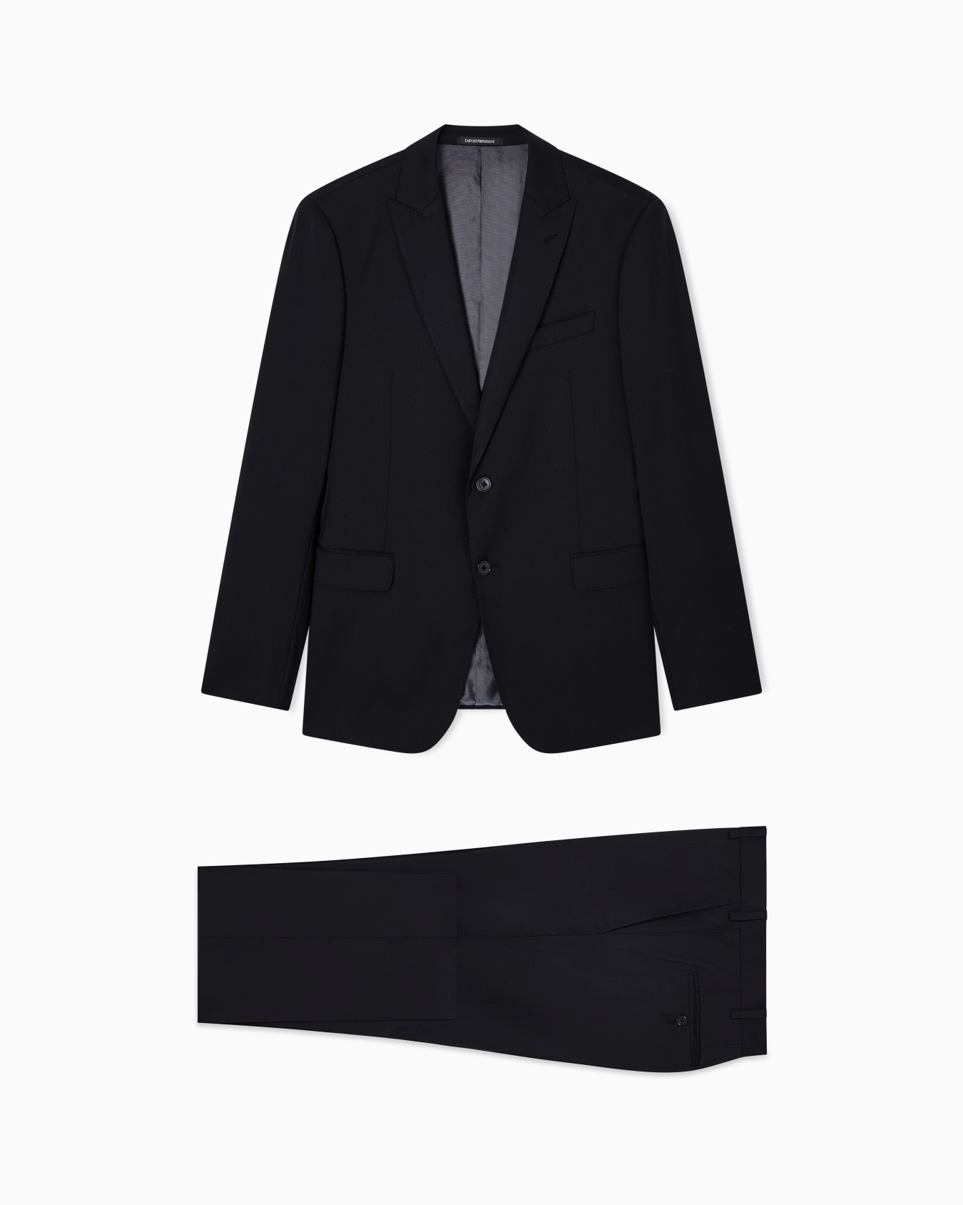 Regular-fit, single-breasted suit in armure striped jacquard virgin wool Slide 0