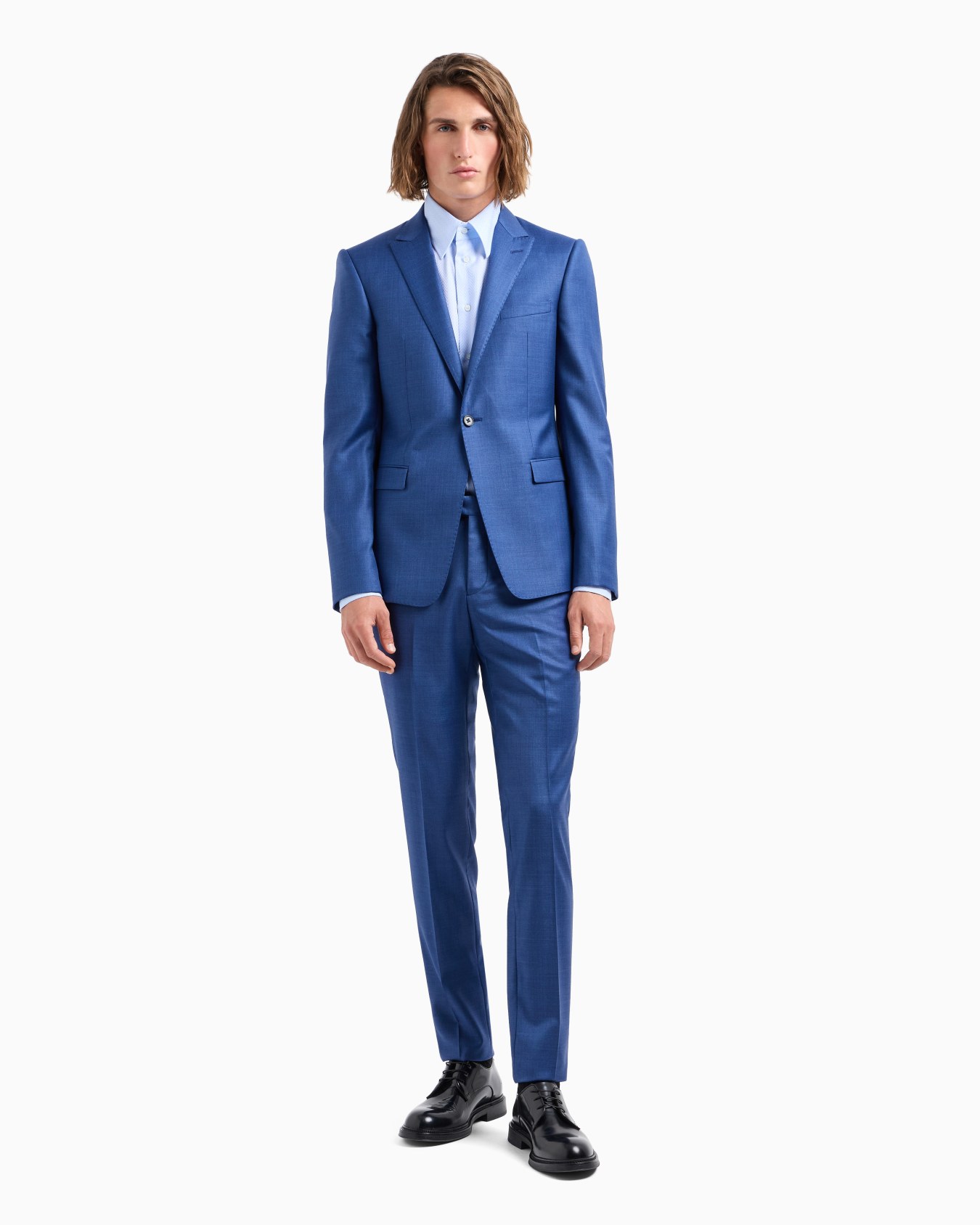 Einreihiger Anzug in Slim Fit mit in seidigem Grisaille-Finish Folie 1