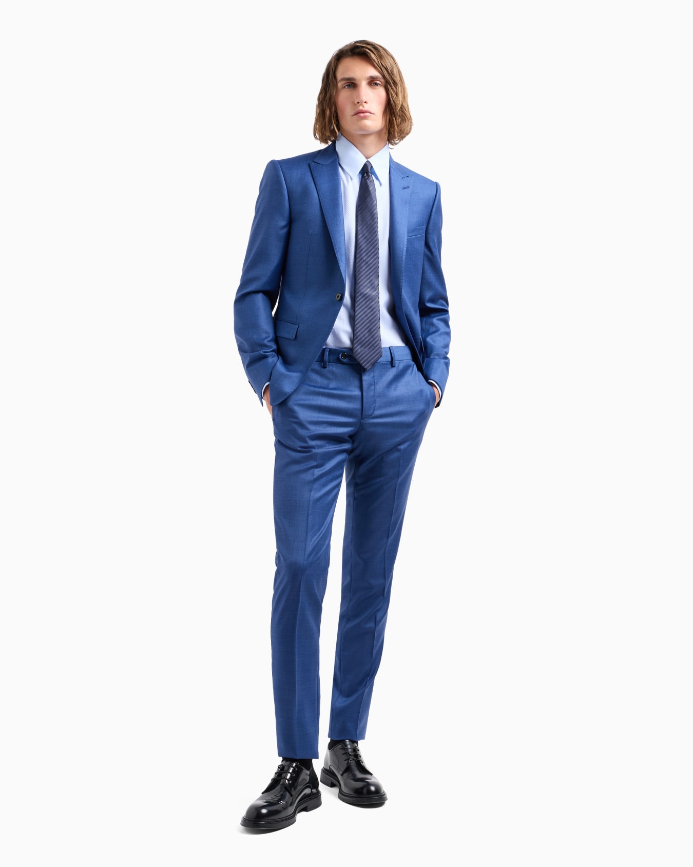 Einreihiger Anzug in Slim Fit mit in seidigem Grisaille-Finish Folie 3