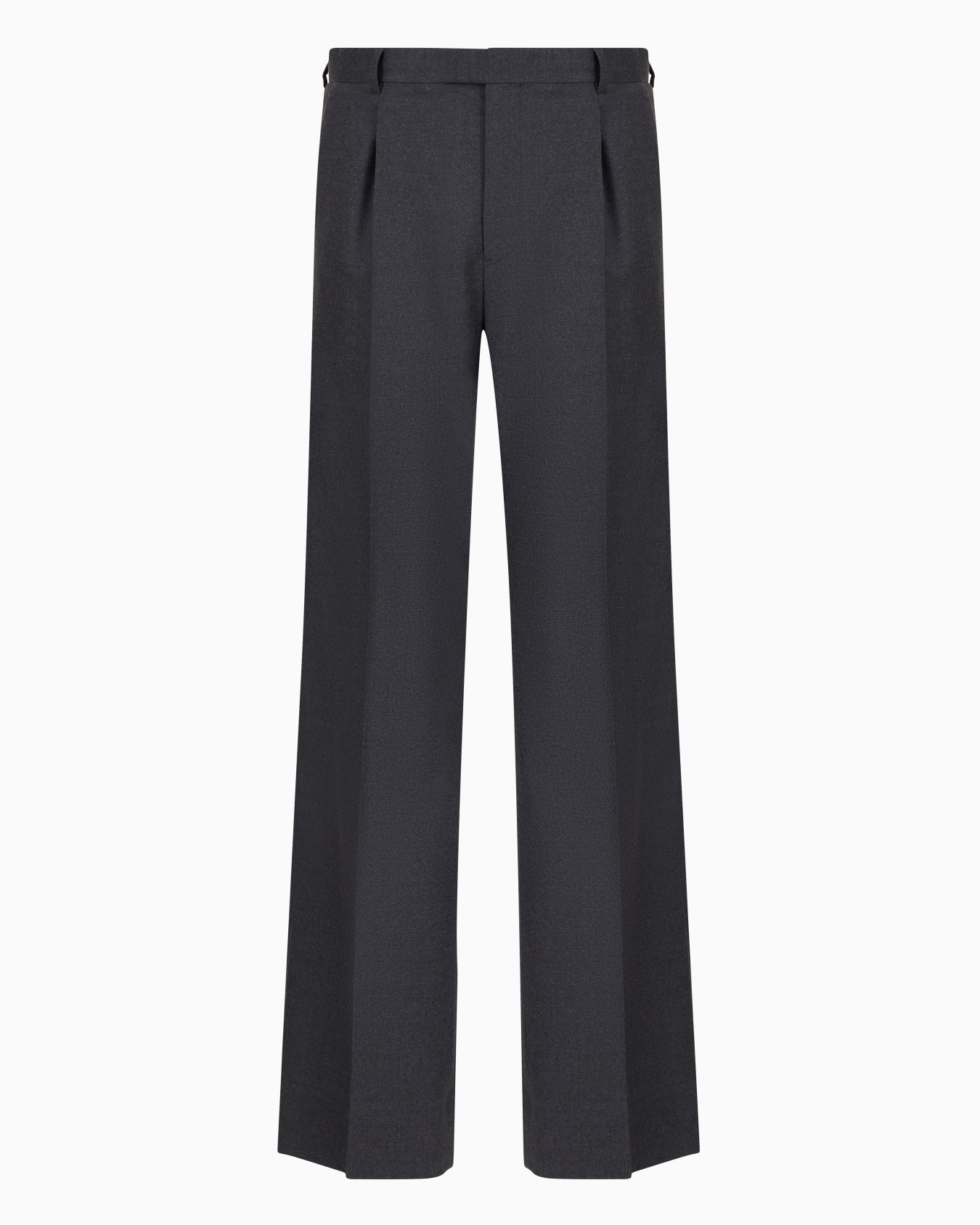 Virgin wool stretch-flannel trousers with darts Slide 0