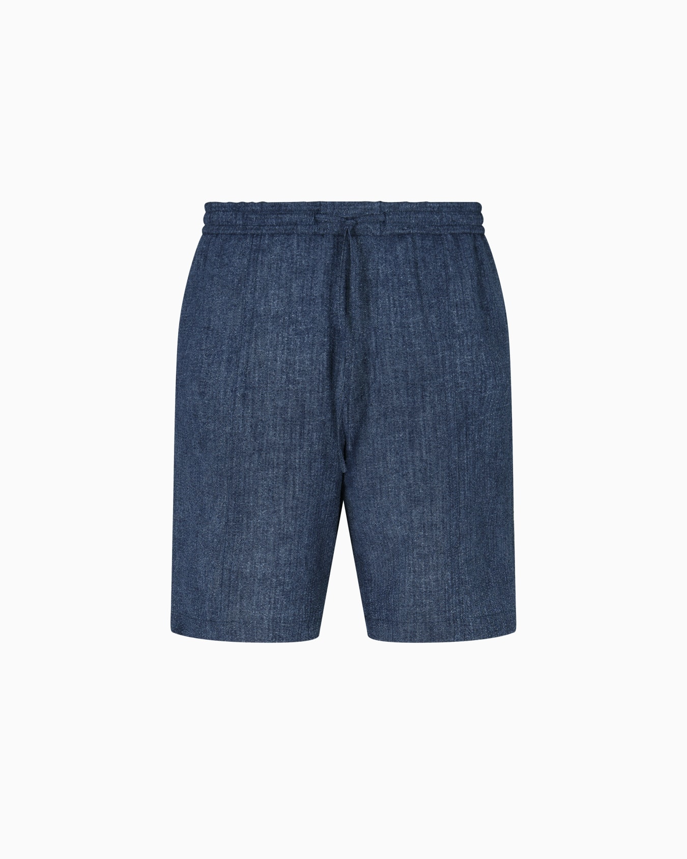 Drawstring Bermuda shorts in printed seersucker fabric Slide 0