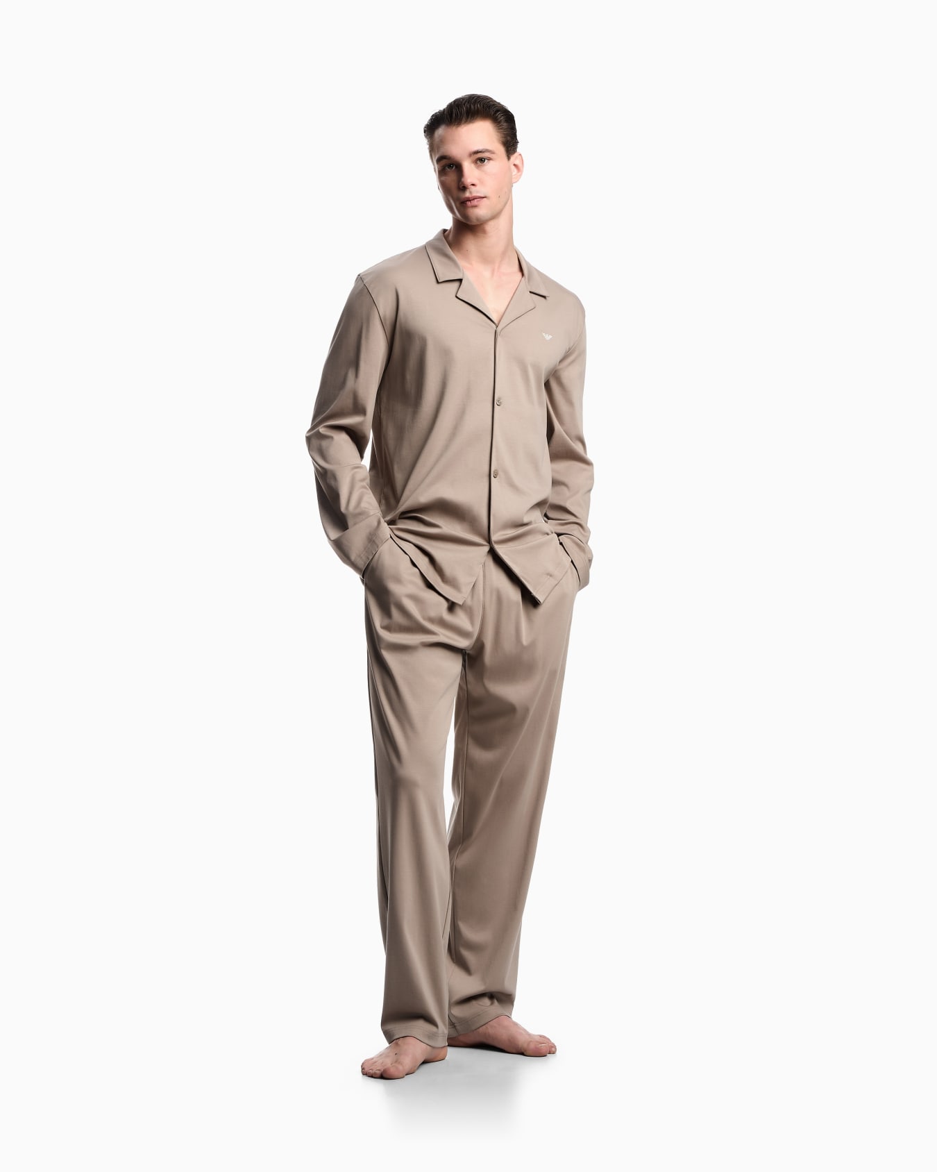 ASV deluxe jersey pyjamas with lapels Slide 1