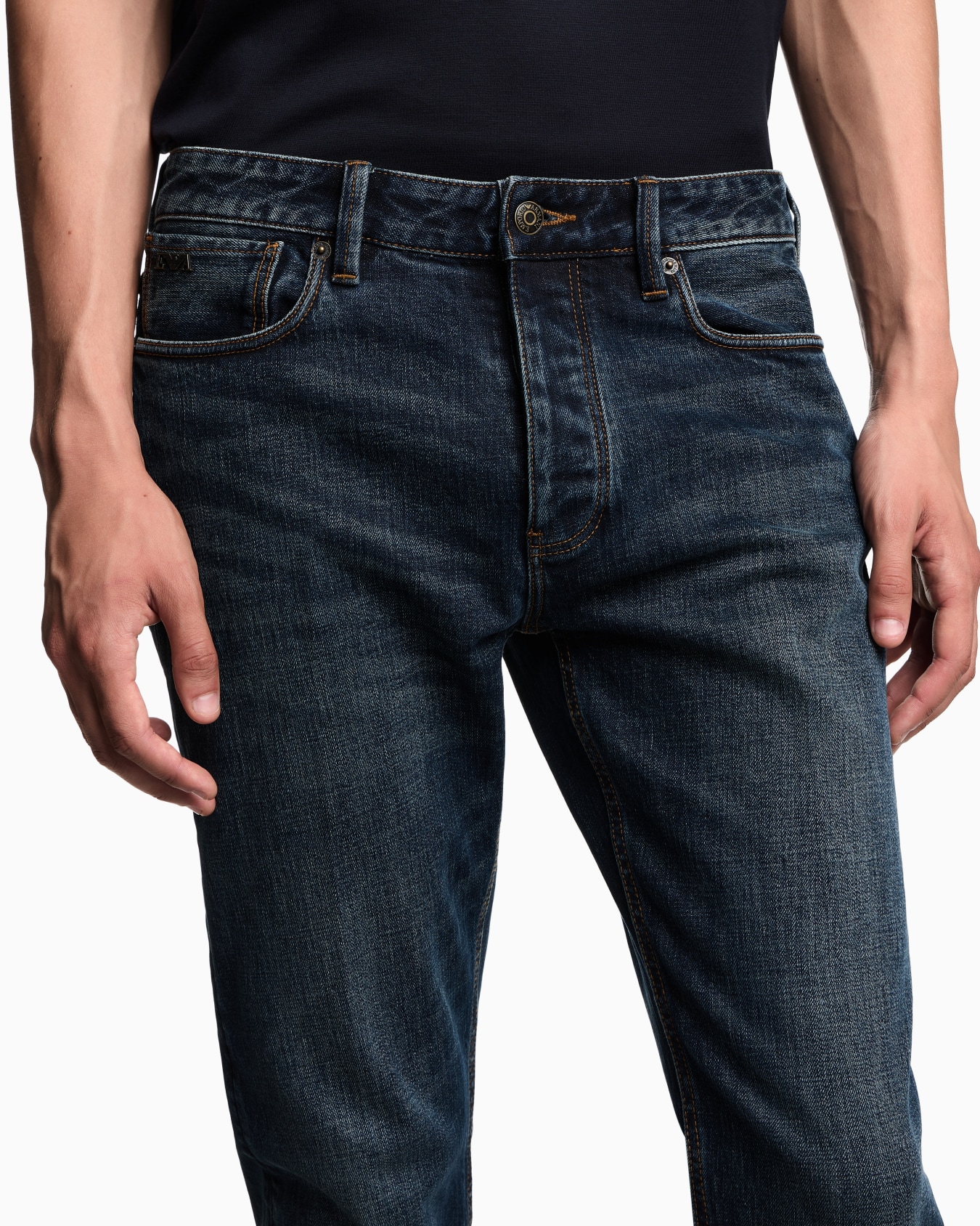 J75 slim-fit, stone-washed stretch-denim jeans Slide 4