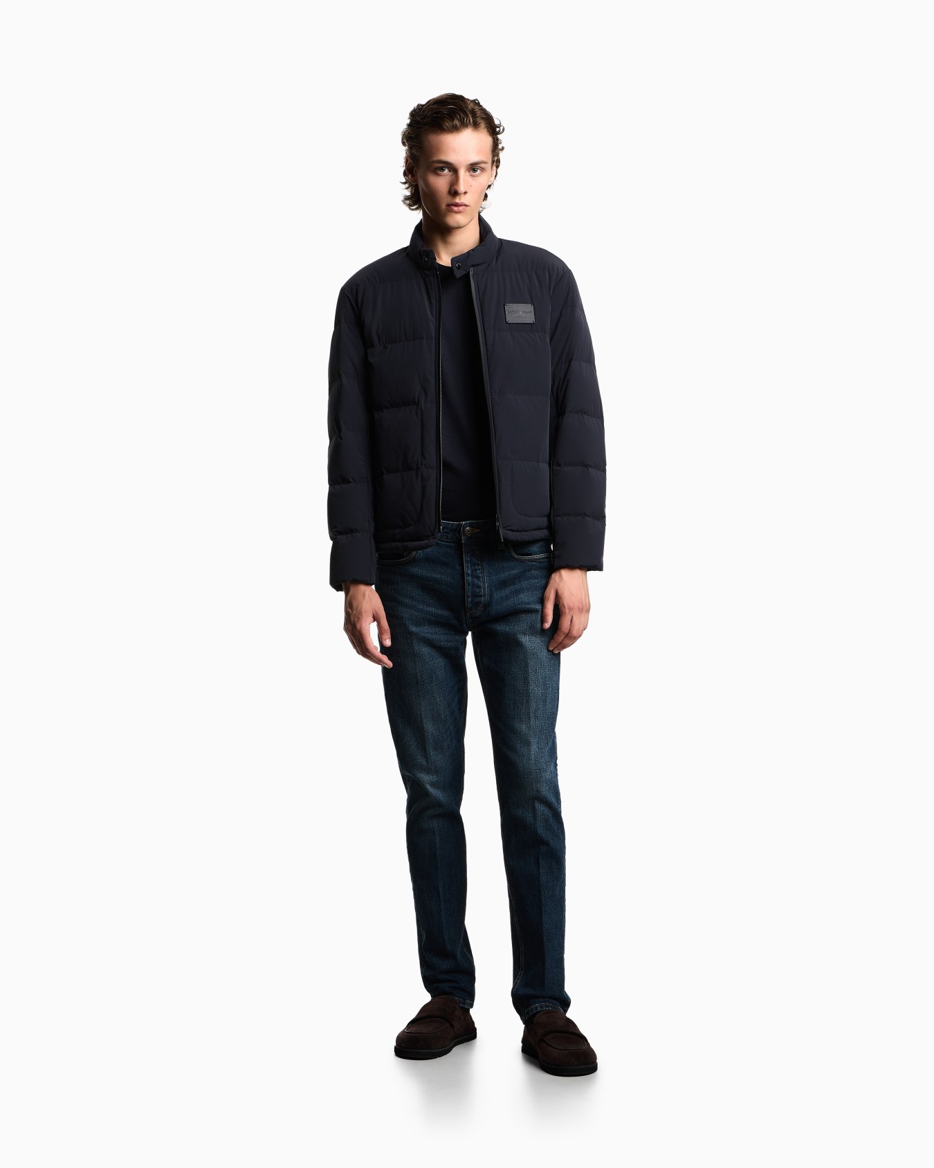 J75 slim-fit, stone-washed stretch-denim jeans Slide 1