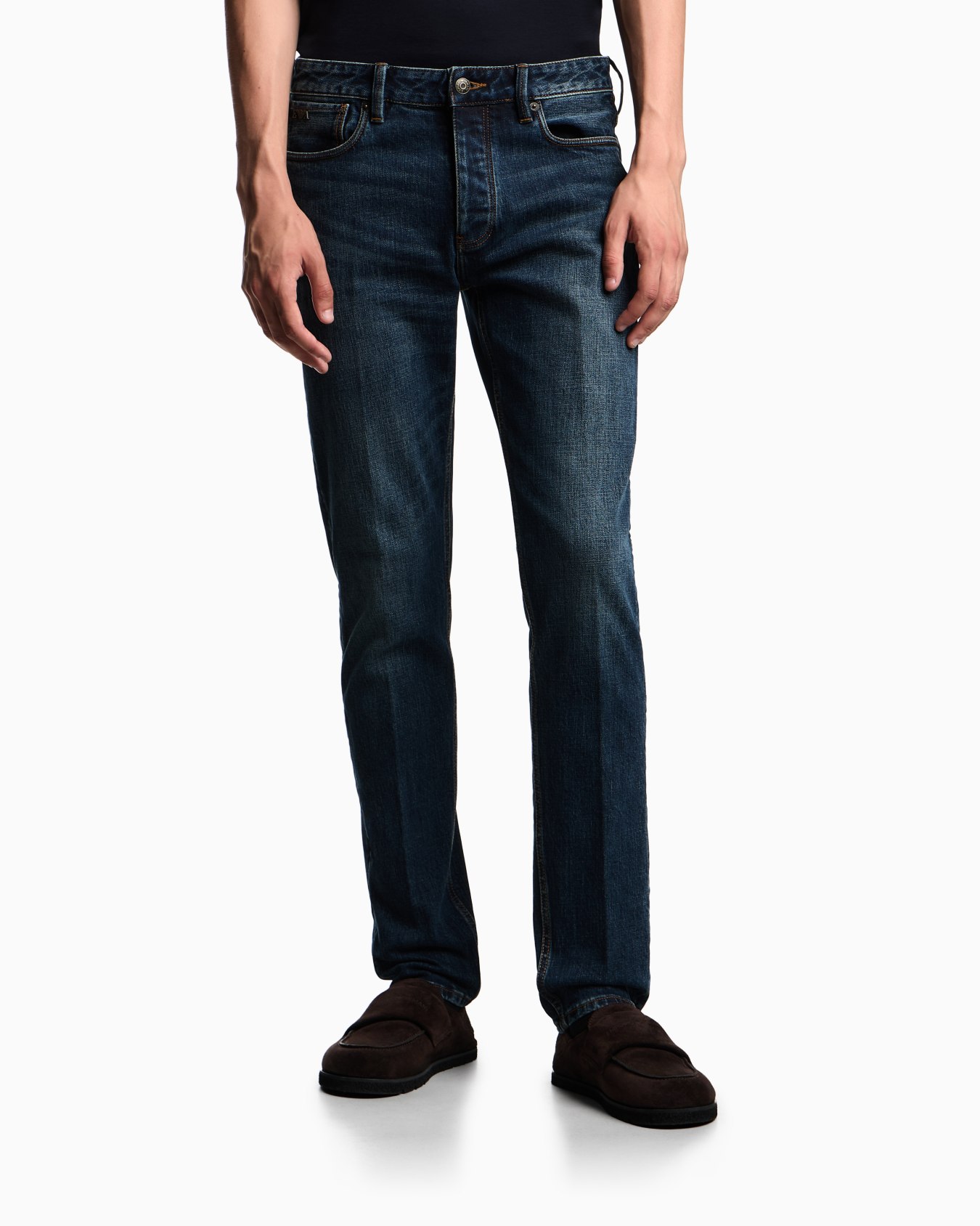 J75 slim-fit, stone-washed stretch-denim jeans Slide 3