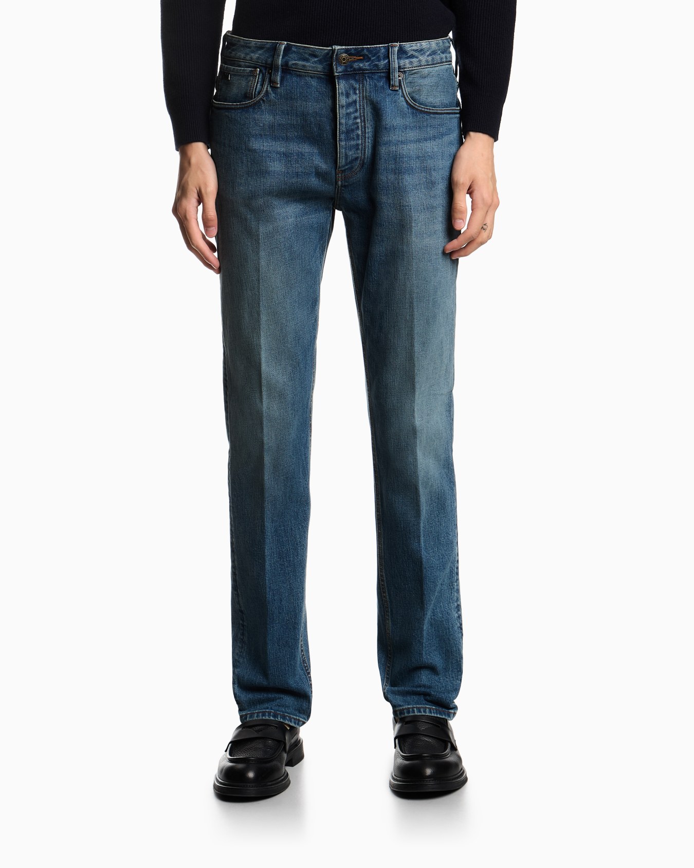 J75 slim-fit, stone-washed stretch-denim jeans Slide 3