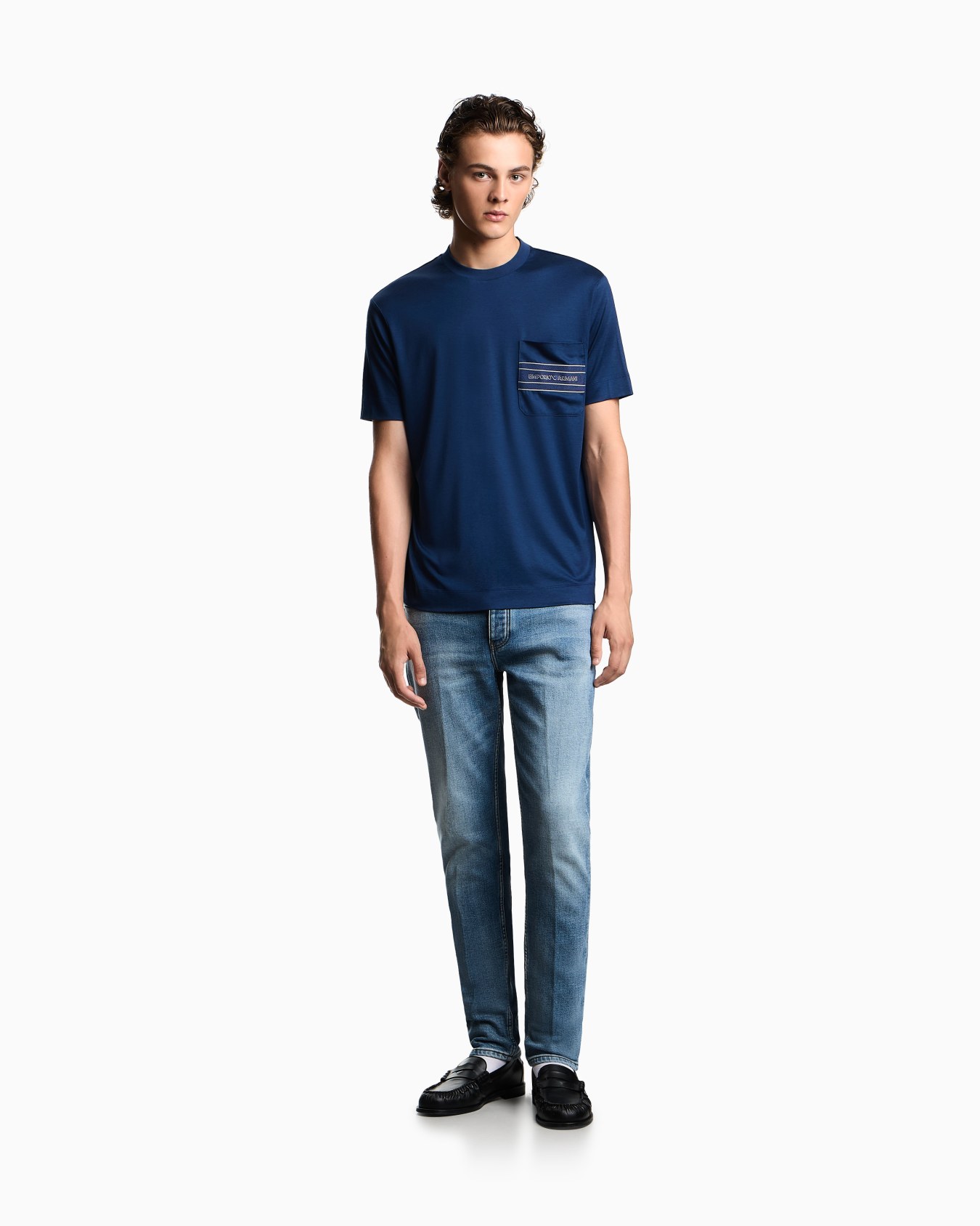 ASV J75 slim-fit jeans in stone-washed brushed stretch denim Slide 1
