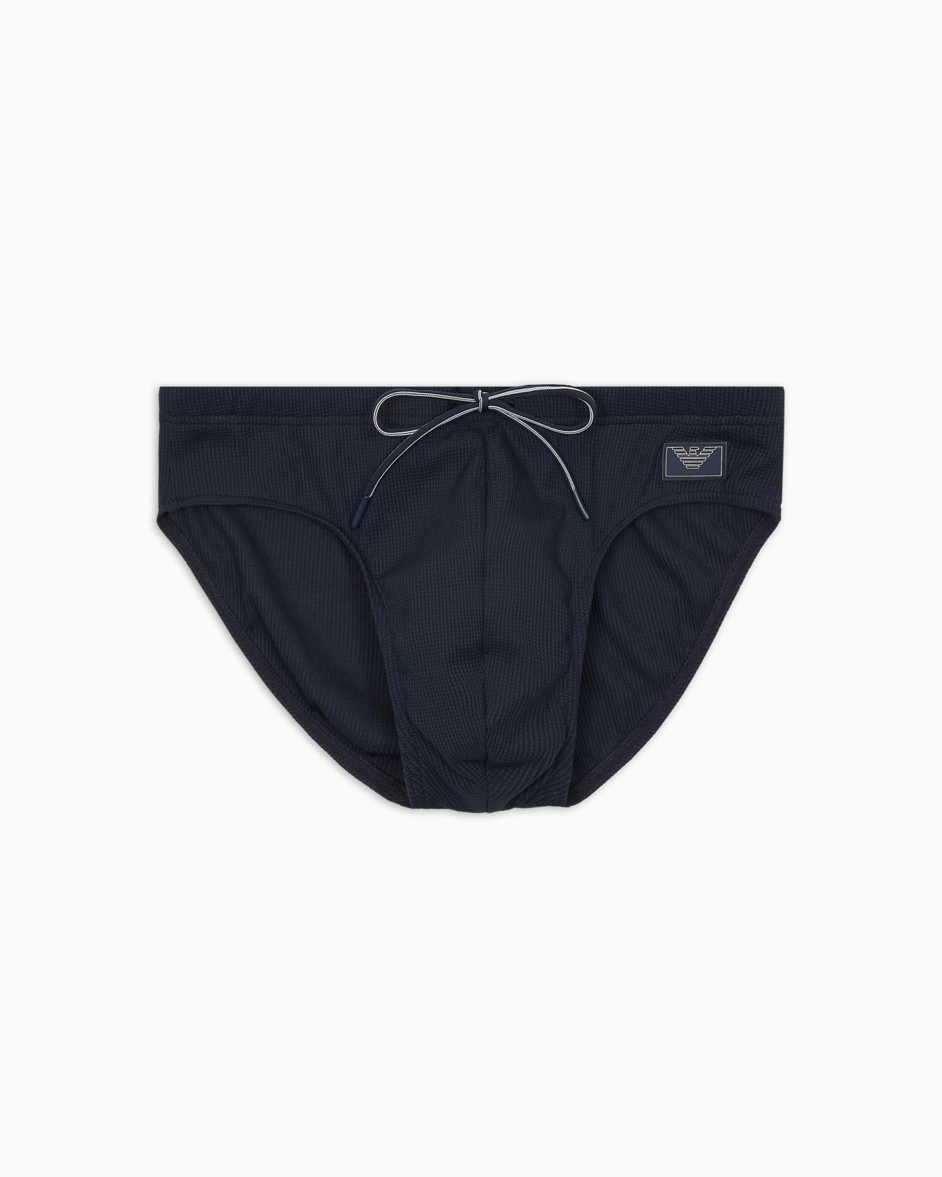 Satin label piqué swim briefs Slide 0