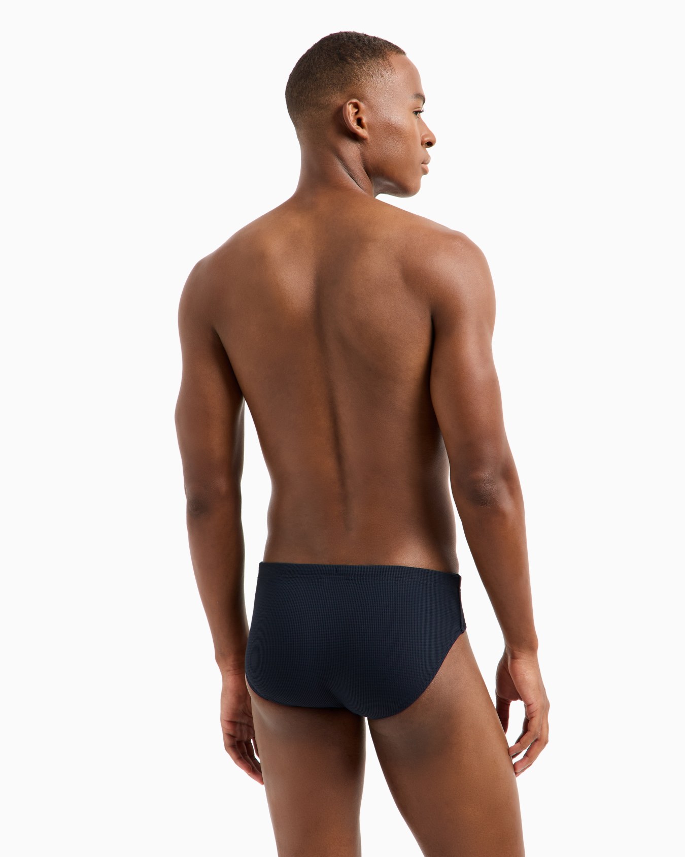 Satin label piqué swim briefs Slide 2