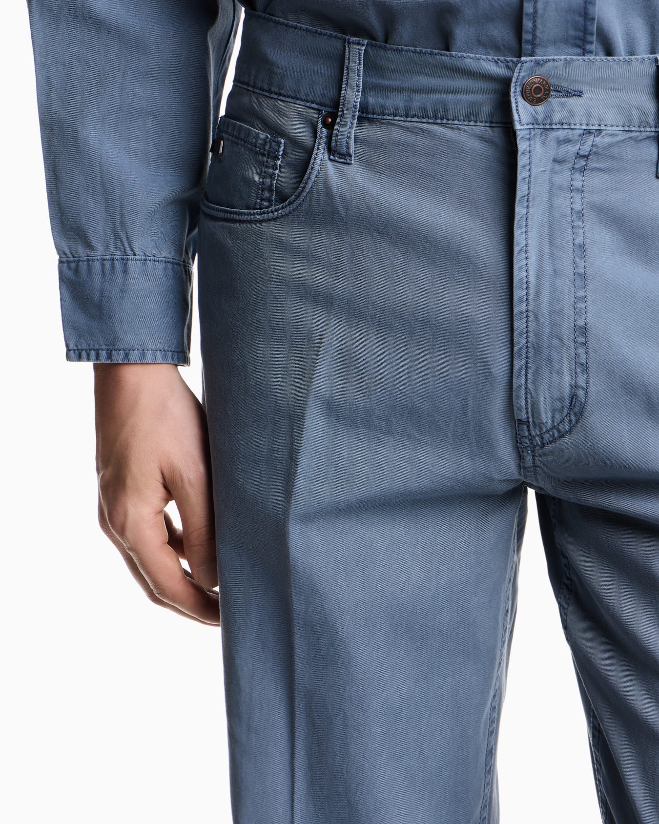 Pantaloni cinque tasche J76 straight fit in twill washed Slide 4
