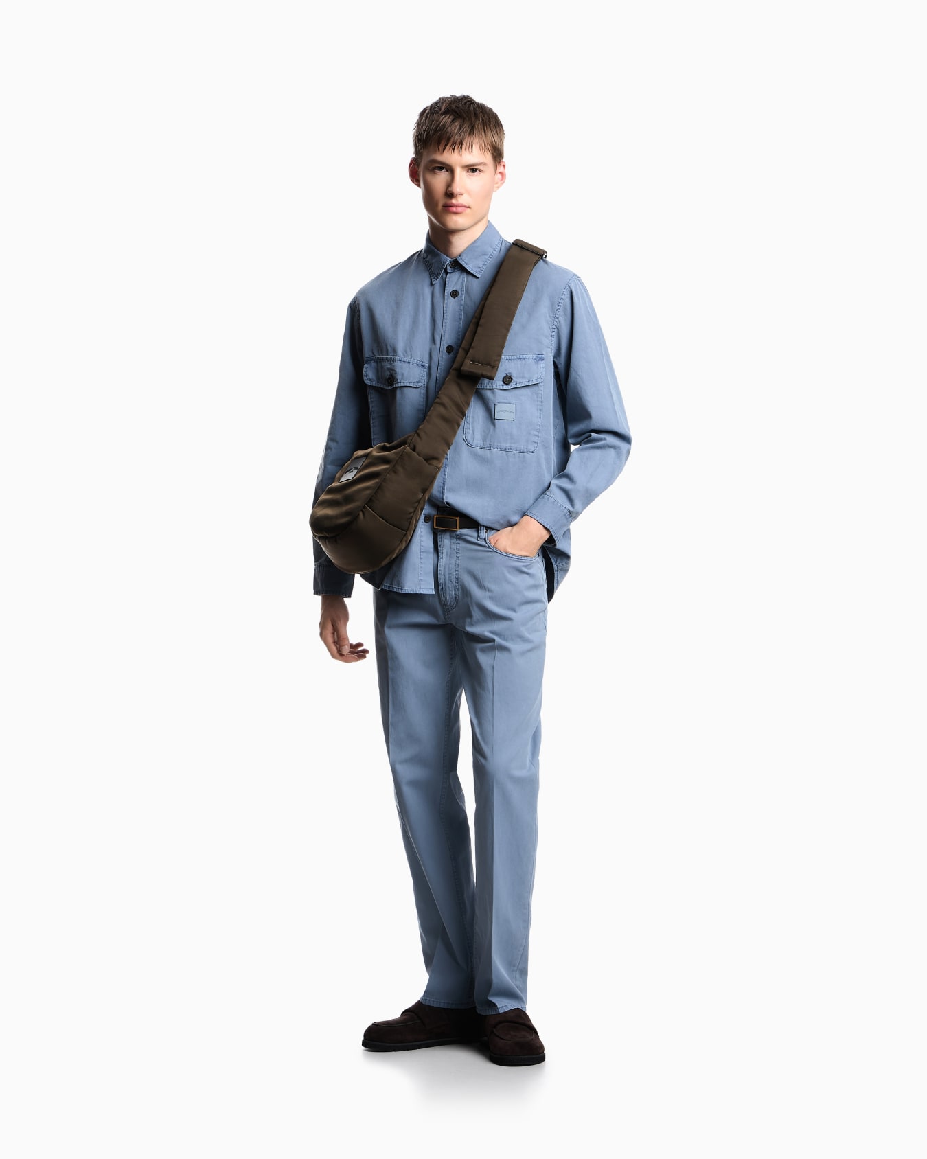 Pantaloni cinque tasche J76 straight fit in twill washed Slide 1