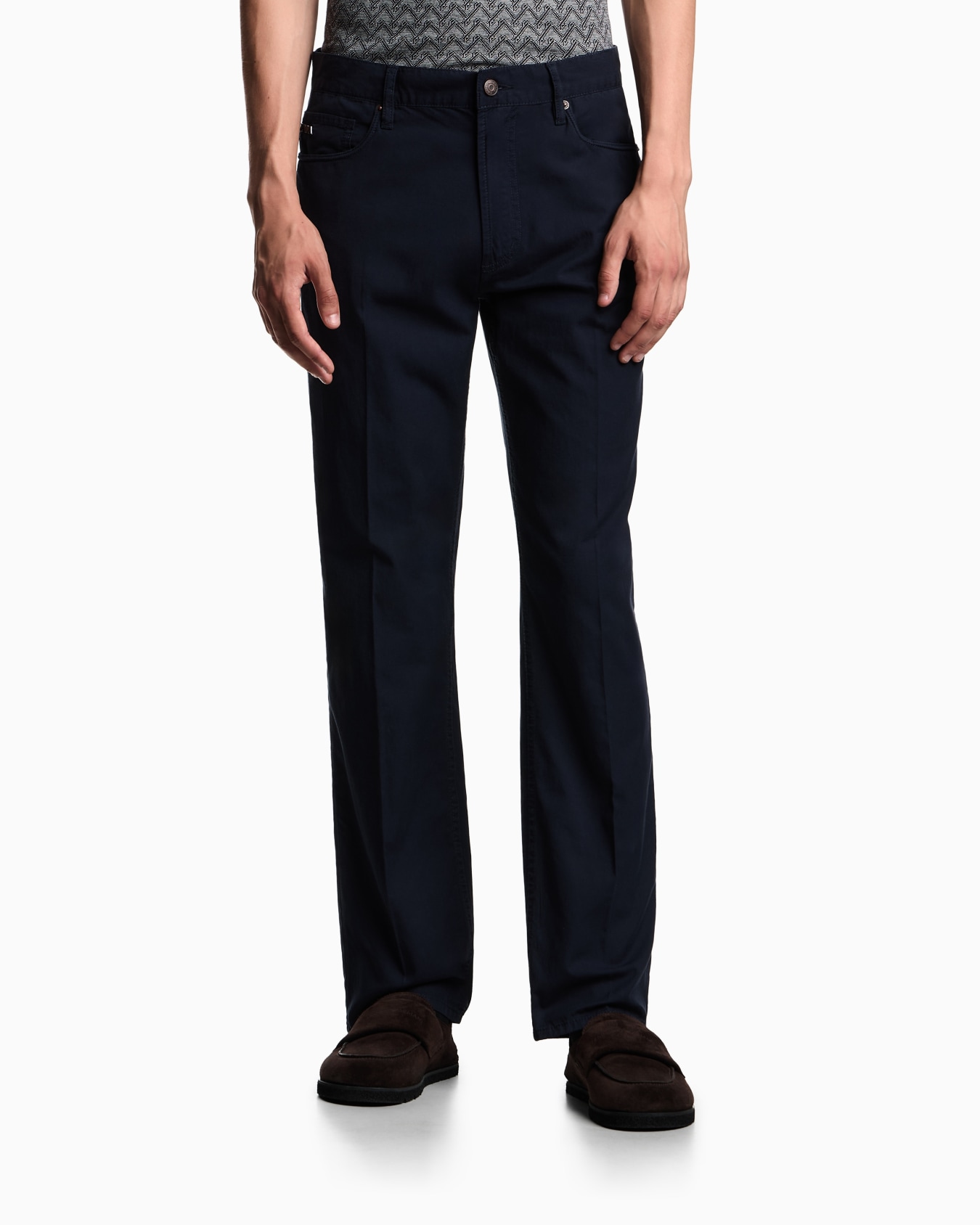 ジョルジオアルマーニ Giorgio Armani Trousers J06 Comfort stretch-gabardine, slim-fit trousers | Emporio