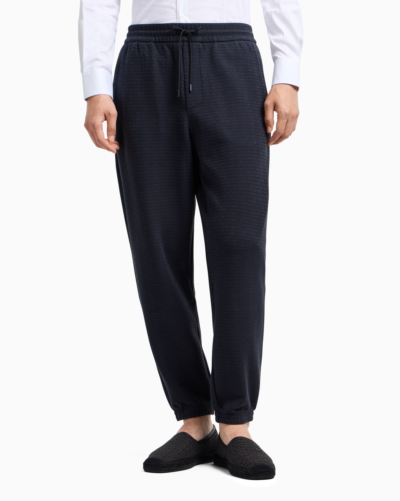 ASV Lyocell blend jersey joggers with all-over lettering Slide 3