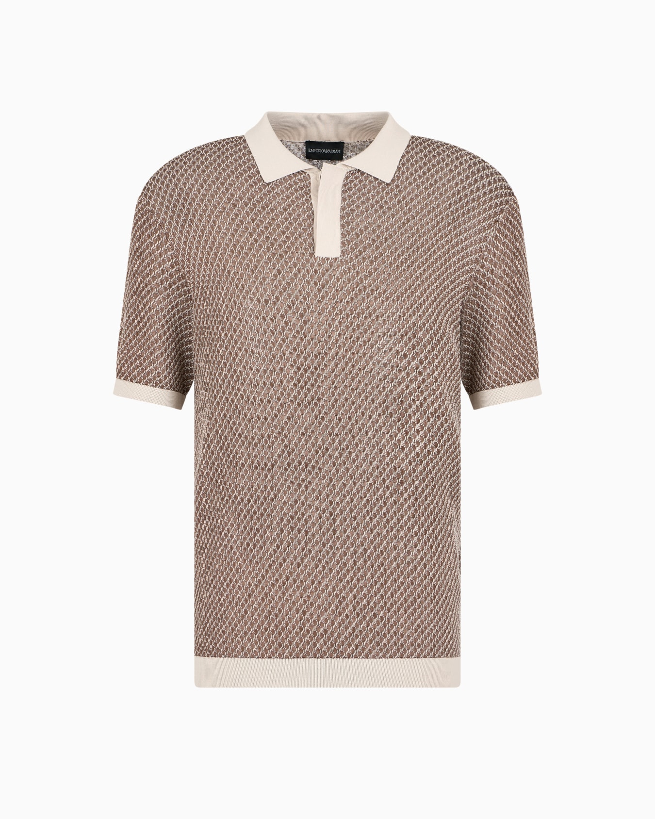 Polo en maille jacquard micro-motif Diapositive 0
