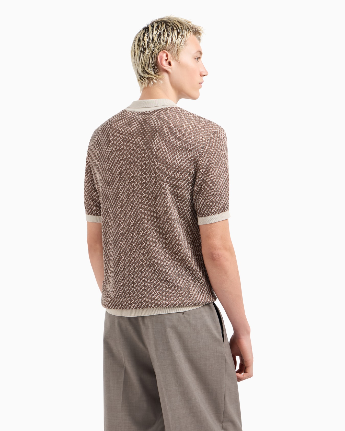 Polo en maille jacquard micro-motif Diapositive 2