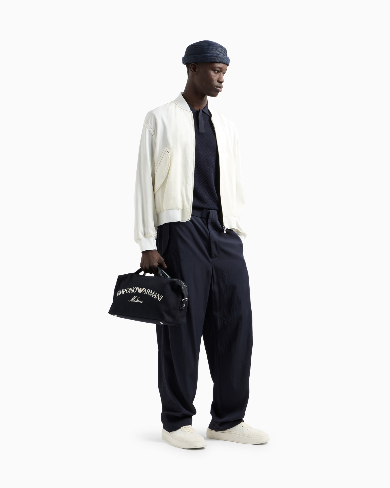 Micro-pattern jacquard knit Polo shirt Slide 1