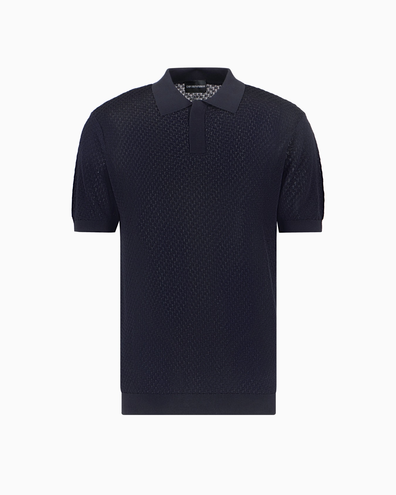 Micro-pattern jacquard knit Polo shirt Slide 0