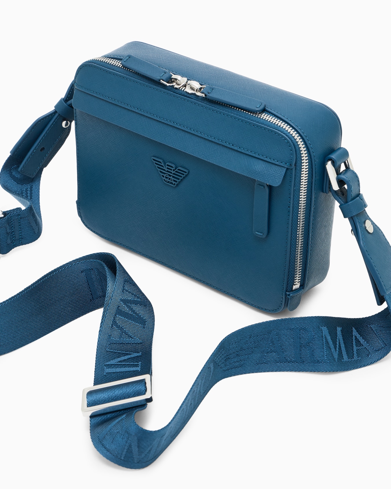 ASV regenerated Saffiano leather mini camera bag with eagle plate Slide 4