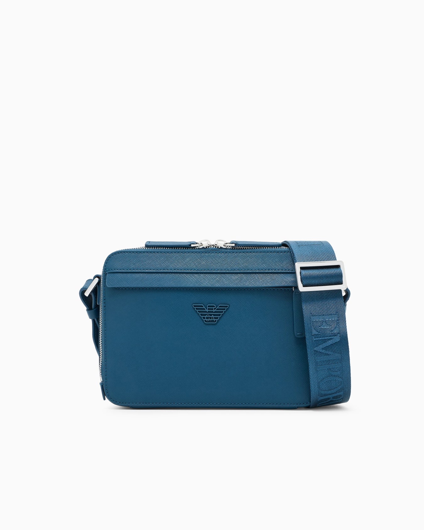 ASV regenerated Saffiano leather mini camera bag with eagle plate Slide 0