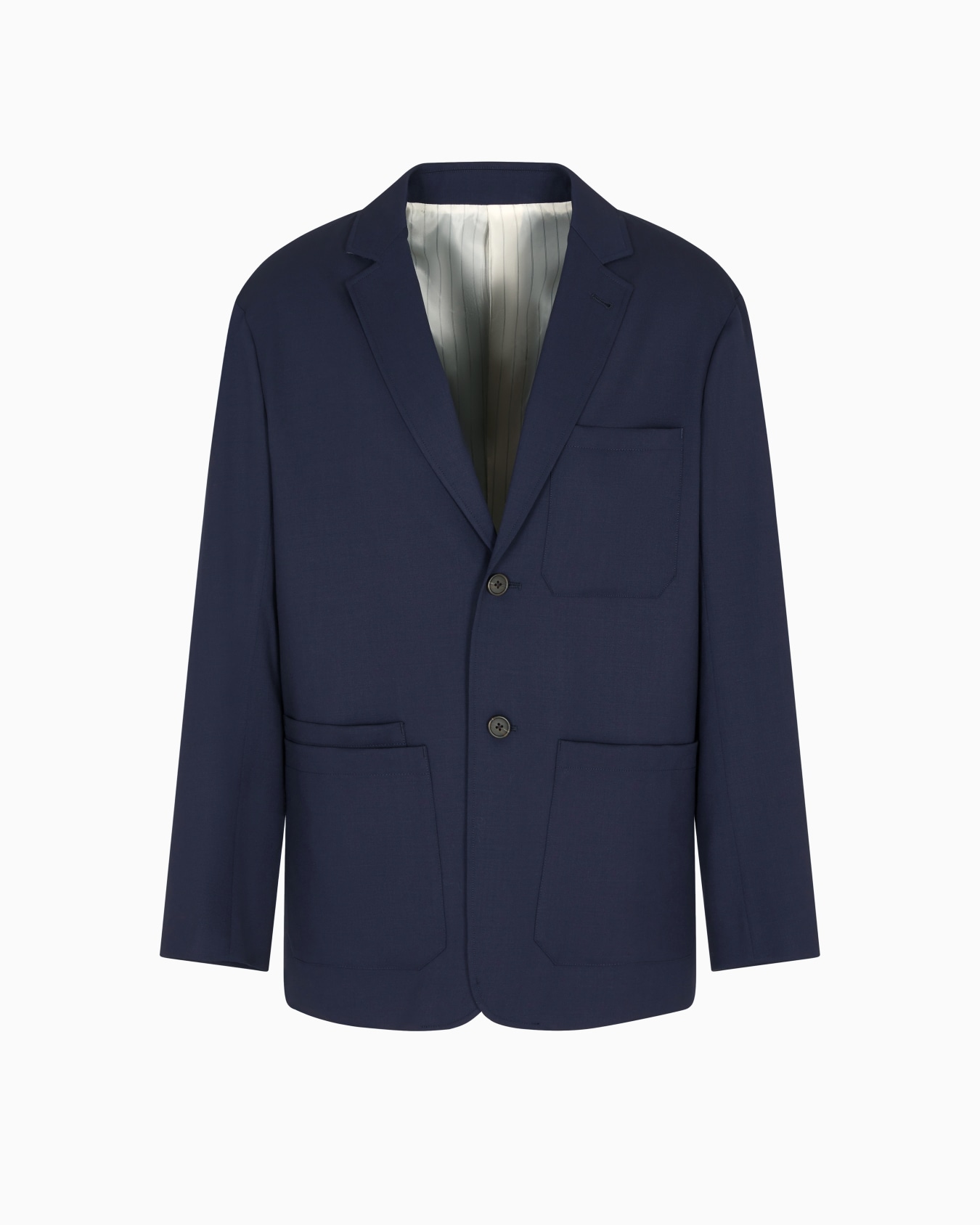 Virgin-wool twill single-breasted blazer Slide 0
